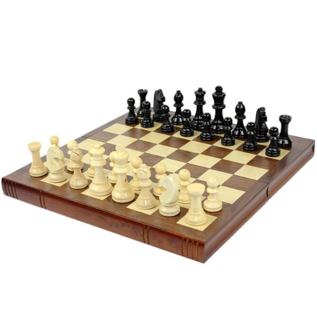 EOTECK Magnetic Wooden Chess Set with Folding Chessboard - Portable Travel Chess Game for Adults & Kids - Includes Chess Pieces & Storage - Perfect for Home, Office, Travel & Gifts