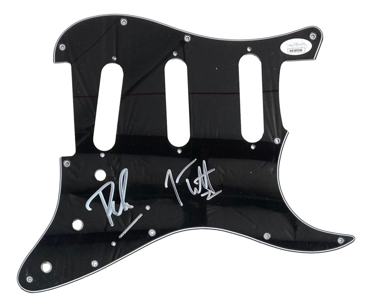 Def Leppard Signed Guitar Pick Guard by Joe Elliott & Phil Collen - Authentic JSA Certified Collectible for Rock Memorabilia Fans & Music Enthusiasts - Perfect for Display in Music Rooms, Studios, or as a Gift for Def Leppard Fans