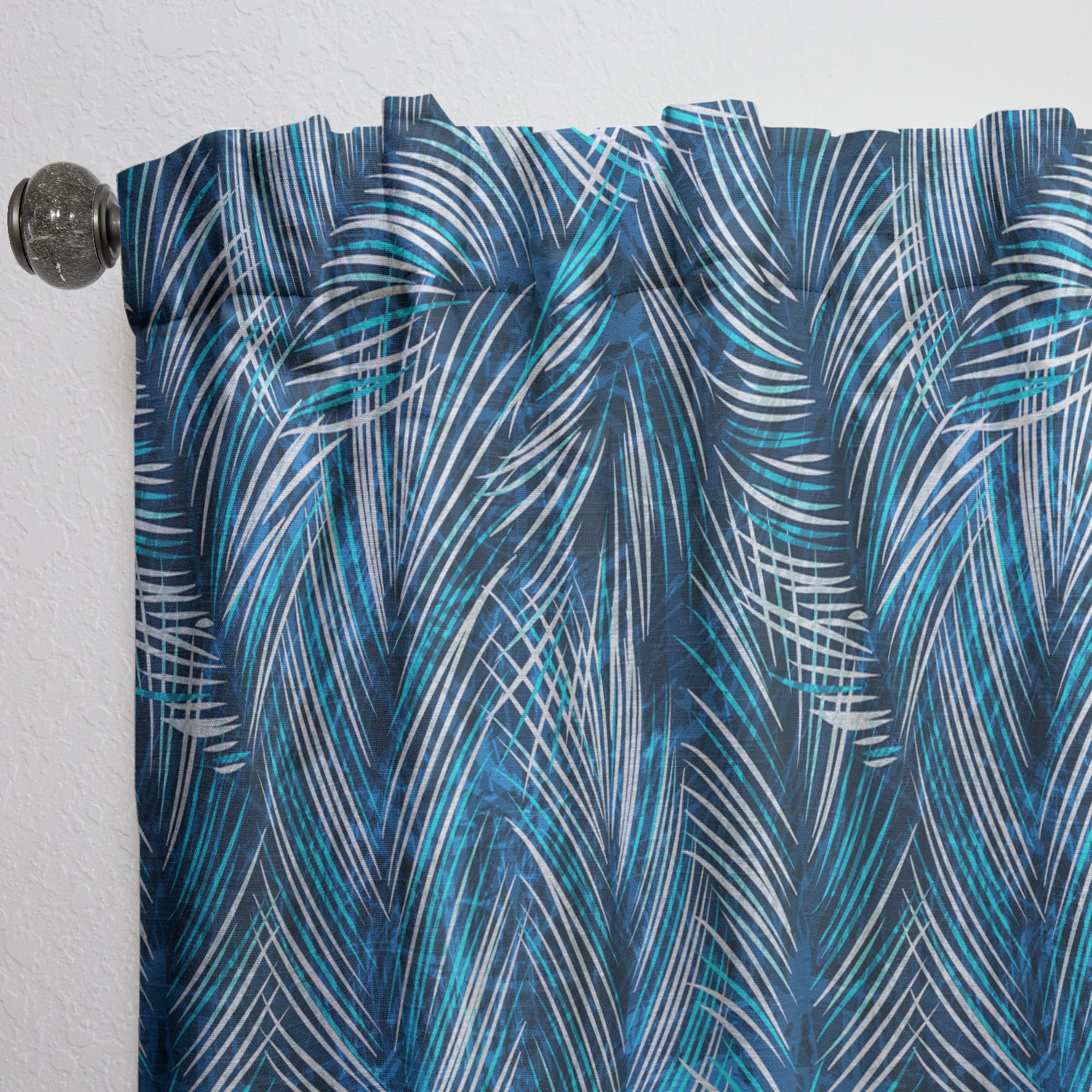 DesignQ Tropical Palm Leaves Blackout Curtains - Thermal Insulated Single Panel 52x84 Inches - Perfect for Bedroom & Living Room Window Treatments | Home Decor & Sun Protection