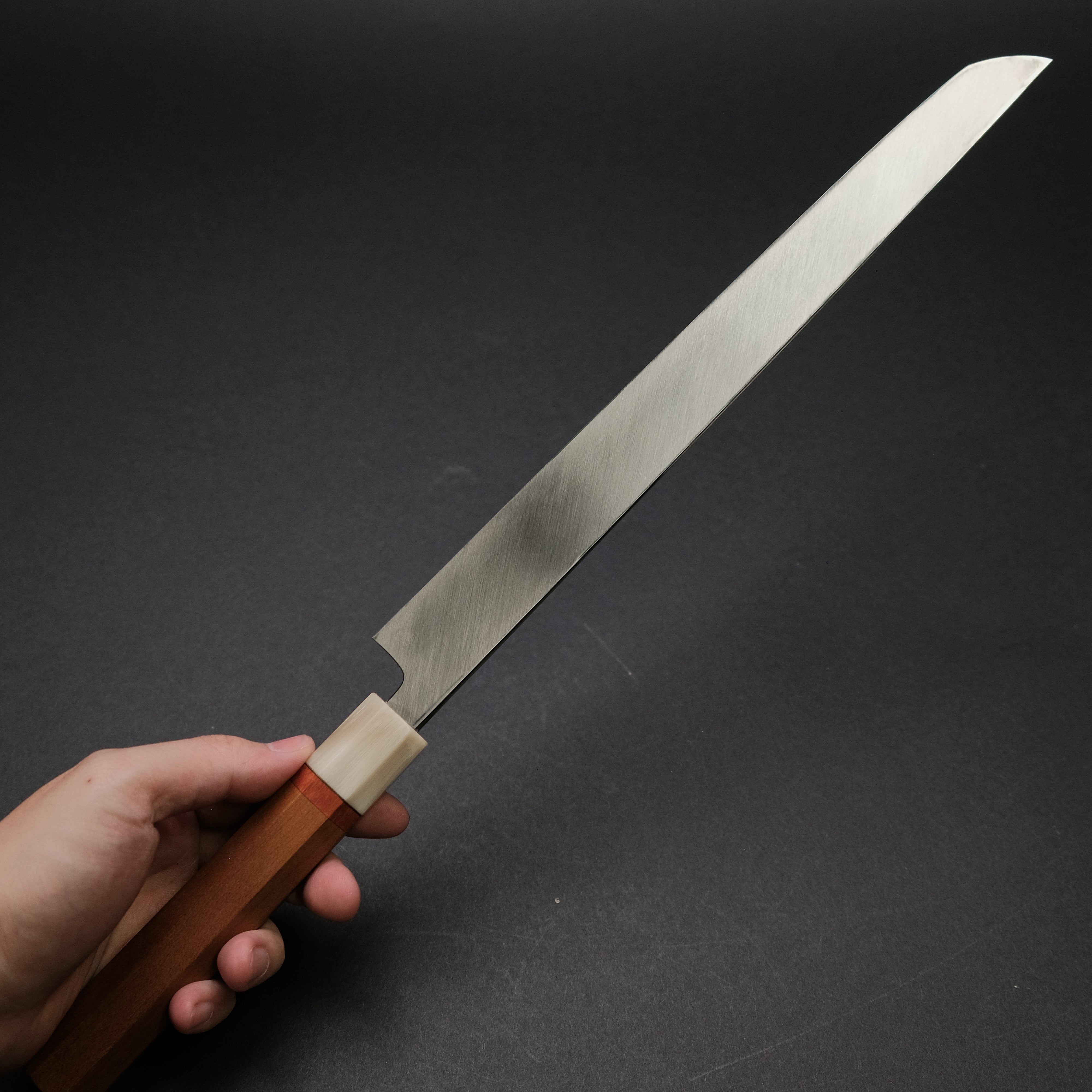 Hitohira Sakura Damascus Sakimaru Takobiki 300mm Japanese Chef Knife with Cherry Wood Handle & Saya - Perfect for Sushi, Sashimi & Precision Meat Cutting