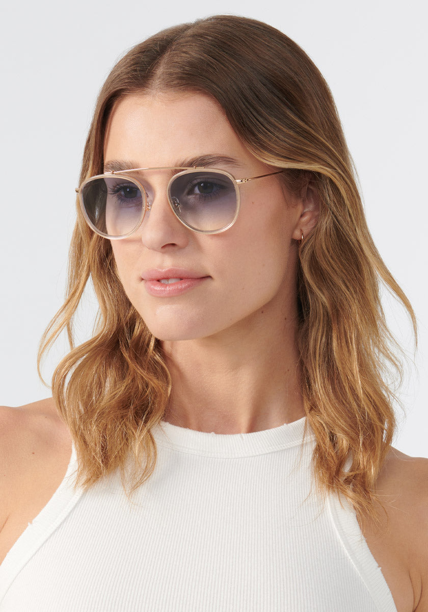24K Gold Plated CHARTRES Sunglasses with Custom Vanity Tint - UV Protection & Polarized Lenses for Driving, Beach & Outdoor Activities
