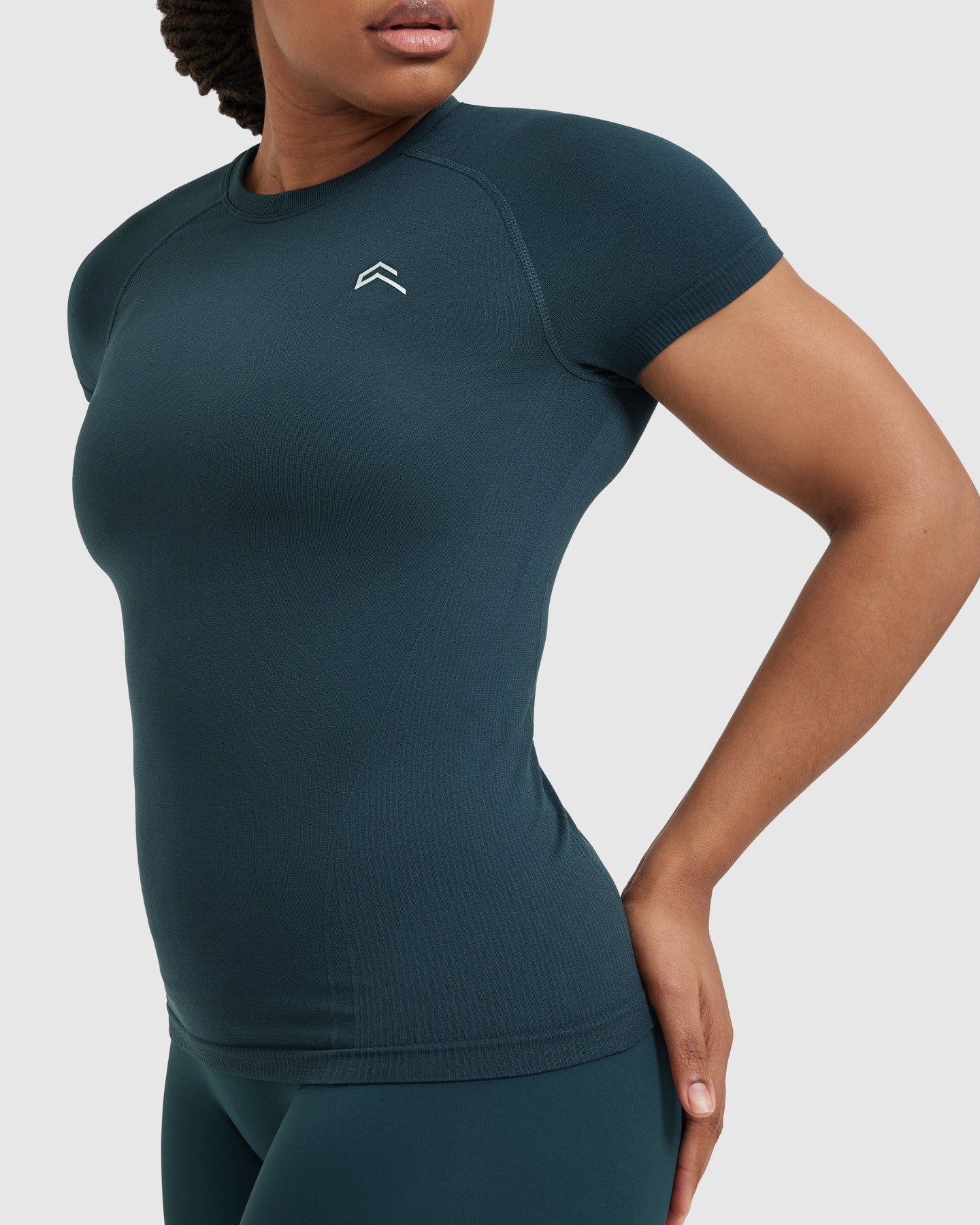 Seamless Fitted Top for Women - Soft Stretchy Comfortable Oil Blue Workout Shirt | Perfect for Yoga, Gym & Casual Wear