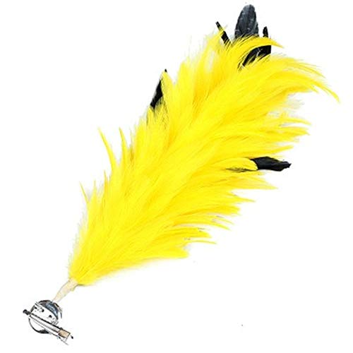 Vintage Handmade Feather Flower Hair Clip - Women's Boho Hair Accessories for Parties, Weddings & Festivals (Yellow) - Perfect for Bridal, Cosplay & Special Occasions