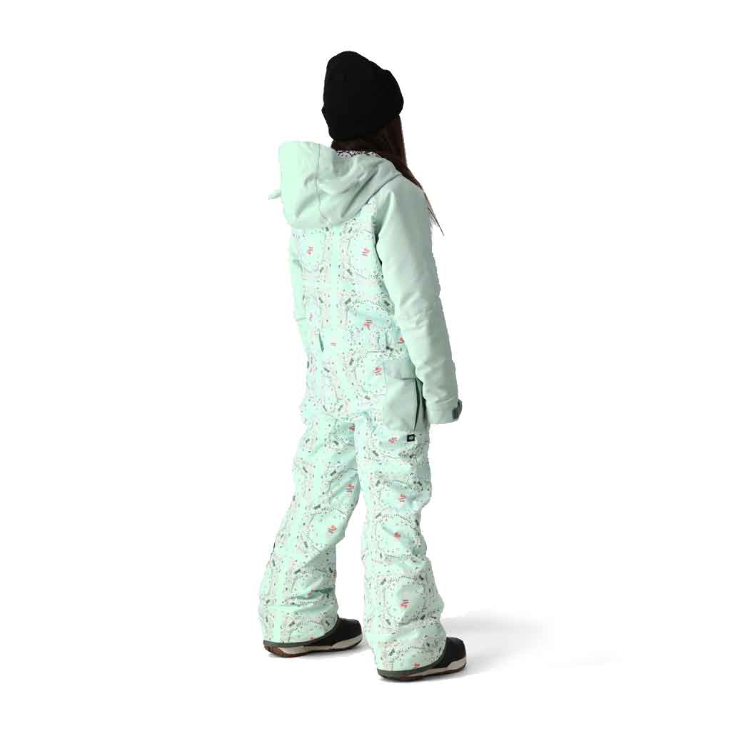 686 x Sanrio Hello Kitty Girls' Insulated Snowsuit - 24/25 Winter One-Piece with Seaglass Bandana for Skiing & Snowboarding