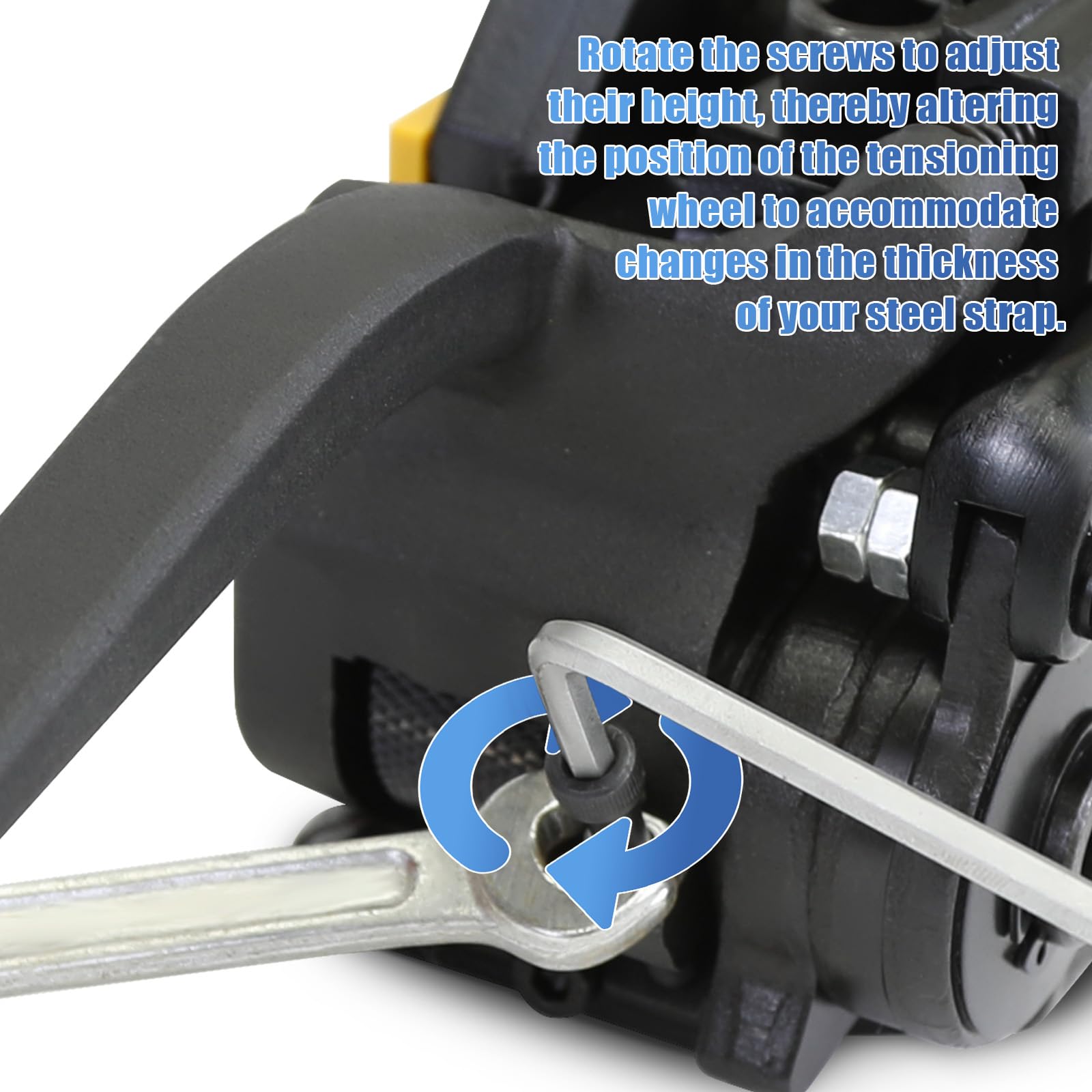 Heavy Duty Steel Strapping Tool Kit - Metal Strap Tensioner, Crimper & Cutter Machine for 5/8