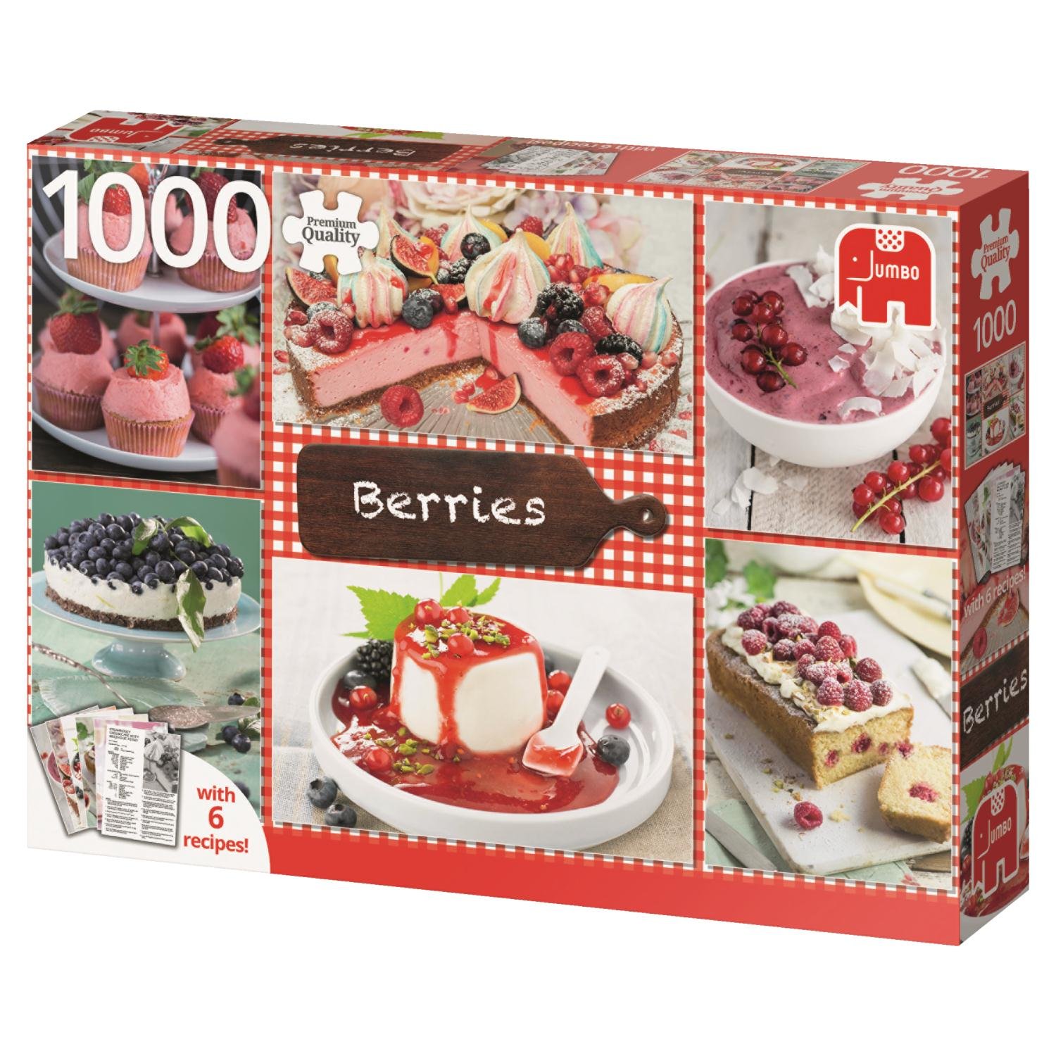 Jumbo 18594 Berries 1000 Piece Jigsaw Puzzle - Colorful Fruit Themed Puzzle for Adults & Families - Perfect for Relaxation, Brain Training & Family Game Nights