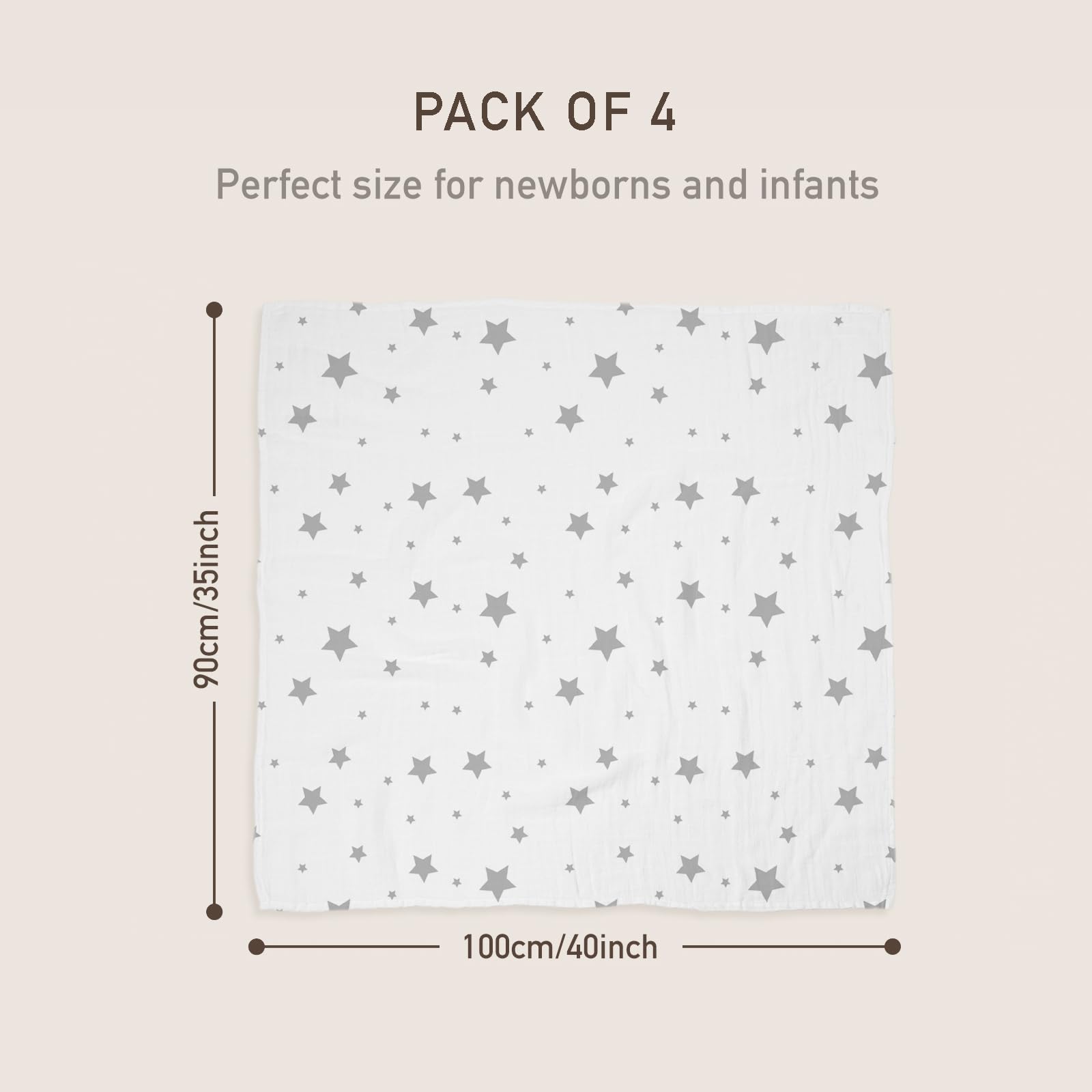 GLLQUEN 4-Pack Muslin Swaddle Blankets for Babies - 35