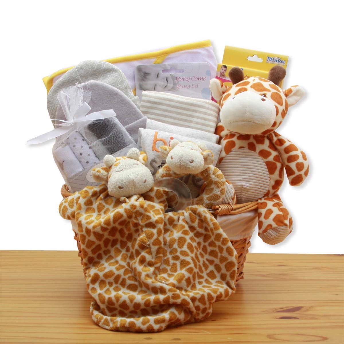 890832-Y Jungle Safari Baby Gift Basket - Newborn Baby Shower Gift Set with Plush Toys, Blanket & Essentials - Perfect for Birthdays, Baby Showers & Welcome Home Gifts (Yellow)