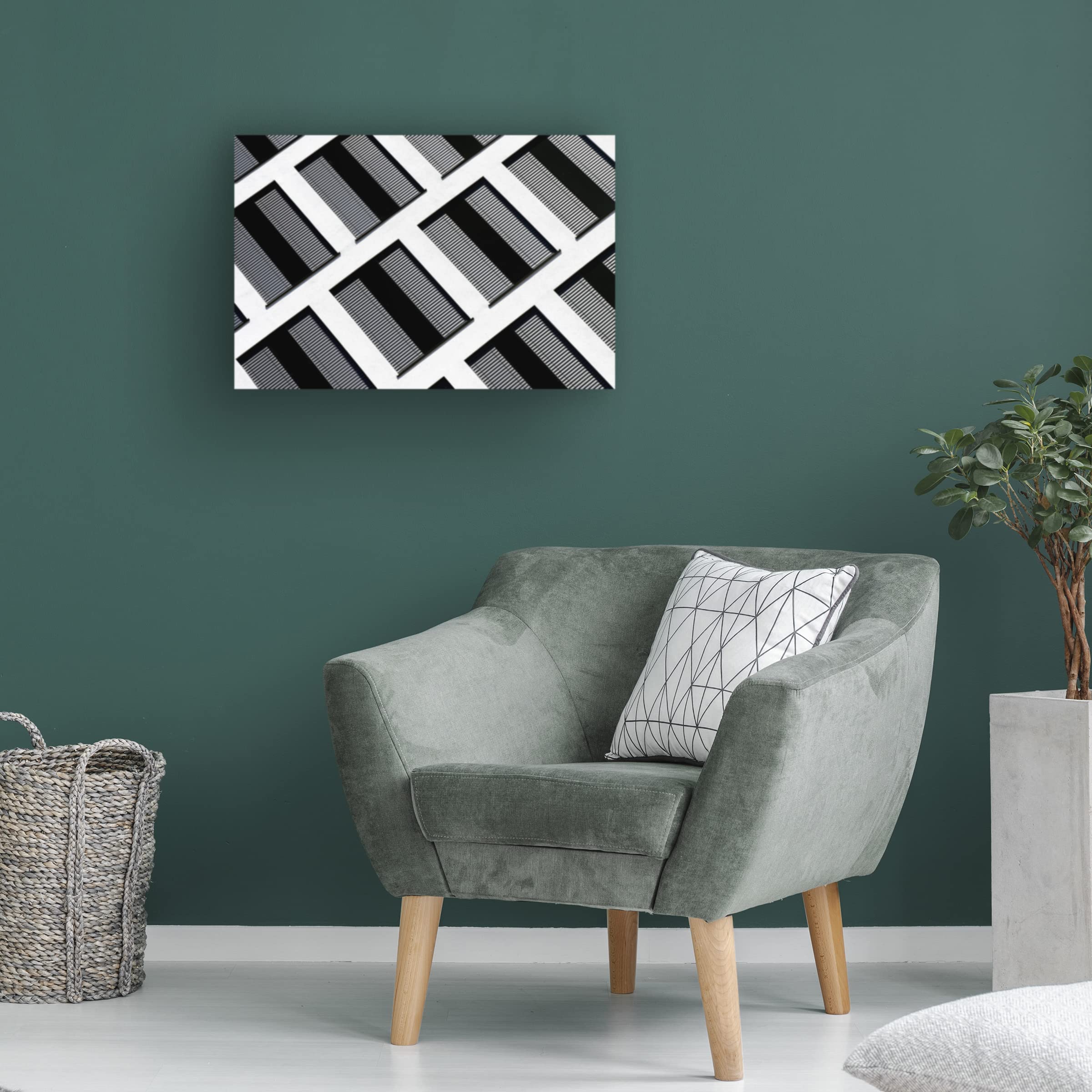 Trademark Fine Art 'Facade Abstract' Canvas Wall Art Print by Hans Wolfgang Hawerkamp - Modern Abstract Painting for Living Room, Bedroom & Office Decor