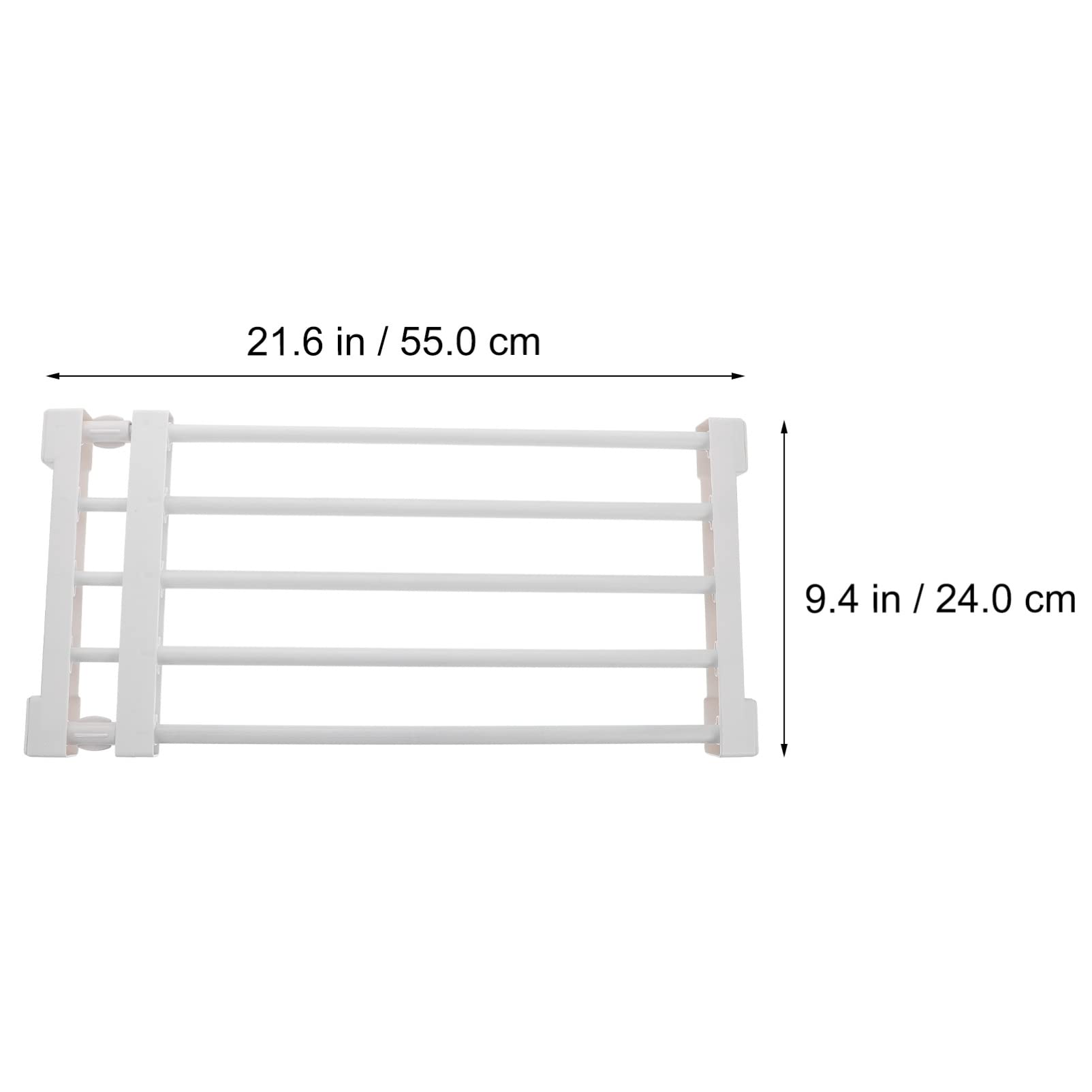 Adjustable Telescopic Wardrobe Tension Rod - White PP Wall-Mounted Layered Partition Shelf for Closet, Kitchen Cabinet & Storage Organization - Perfect for Small Spaces, Home & Office Use