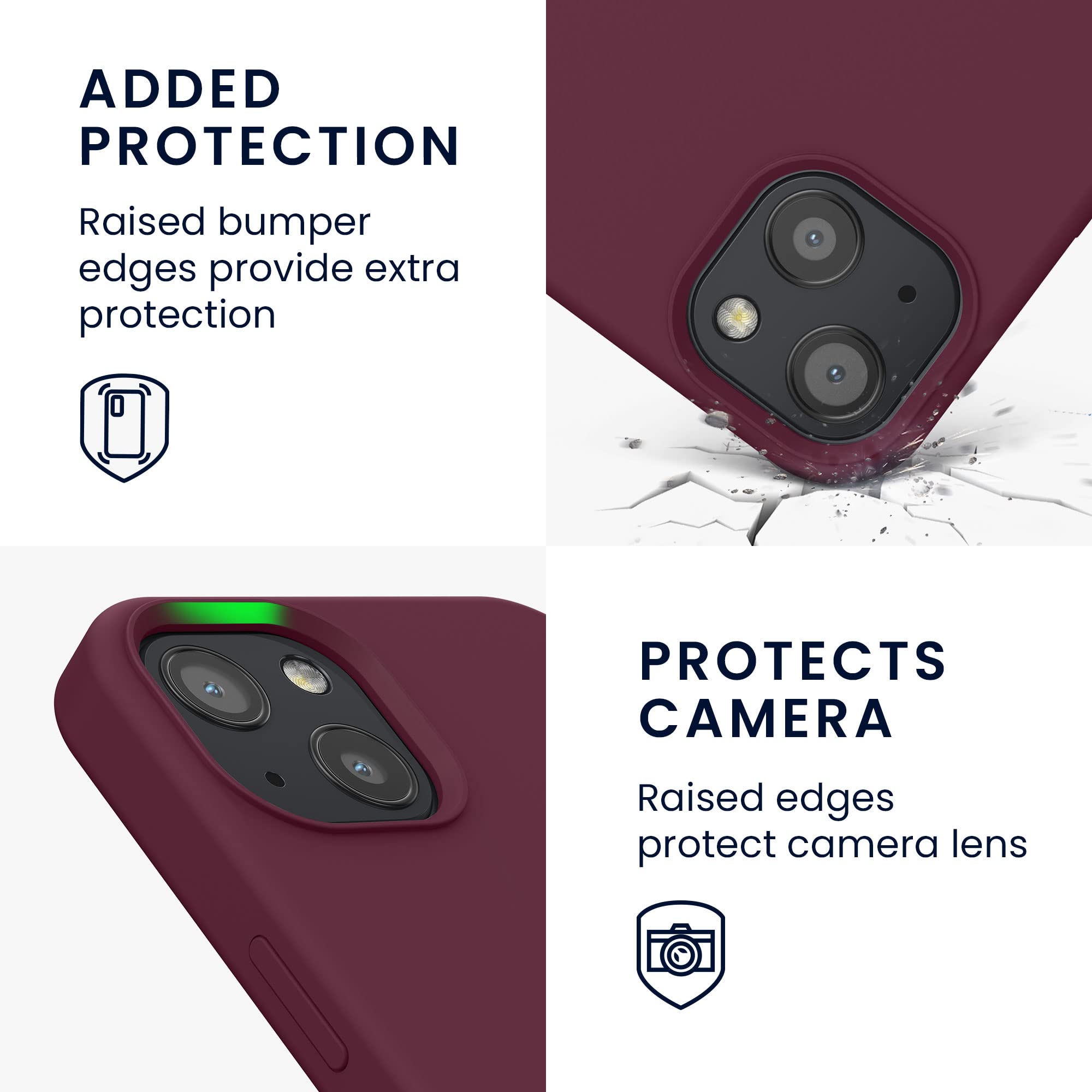 kwmobile Shockproof TPU Silicone Case for Apple iPhone 13 - Soft Matte Finish Protective Phone Cover in Tawny Red | Perfect for Everyday Use, Work & Travel Protection