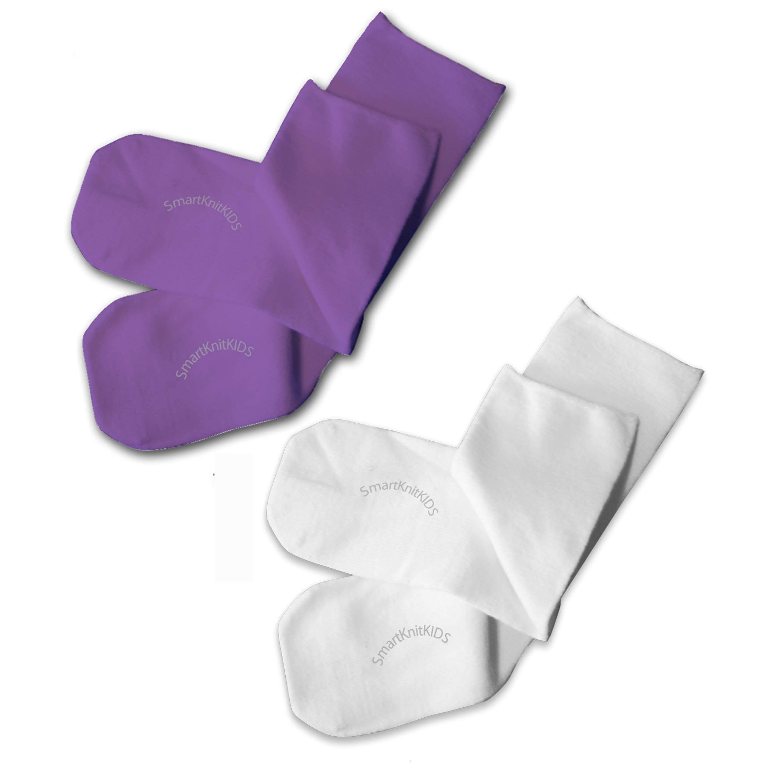 Seamless Sensitivity Socks for Women & Men - 2 Pack (Purple & White, Large) - Ultra Soft Non-Slip Diabetic Socks for Circulation & Comfort - Perfect for Daily Wear, Workouts & Relaxation