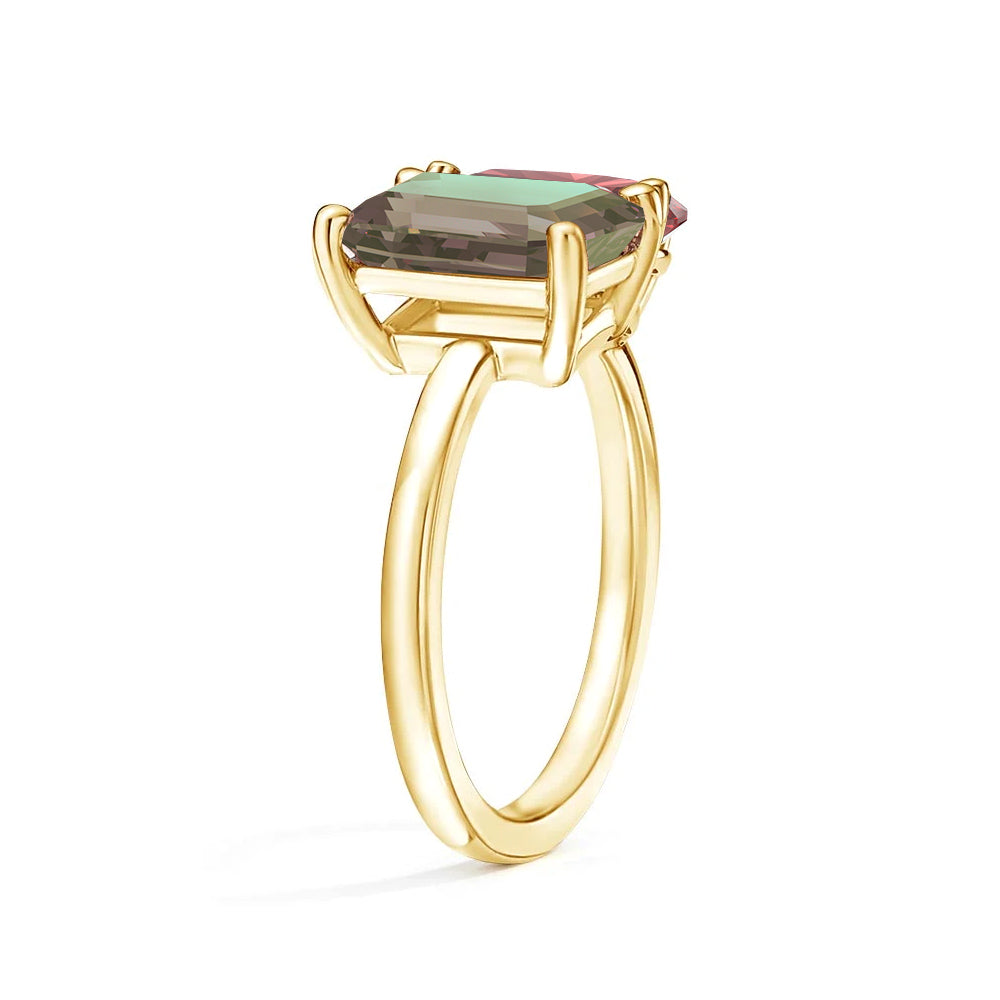 Personalized Alexandrite Toi et Moi Anniversary Ring - Custom Birthstone Jewelry for Couples, Engagements & Romantic Gifts