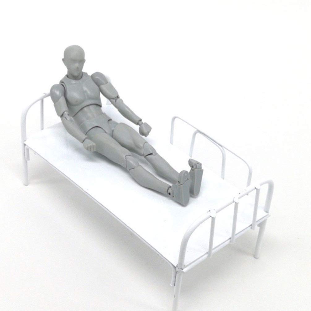 EXCEART Miniature Iron Bed - 1:12 Scale Dollhouse Furniture, White Metal Toy Bed for Dollhouse Decor, DIY Crafts, and Collectibles - Perfect for Dollhouse Accessories, Miniature Displays, and Model Scenes