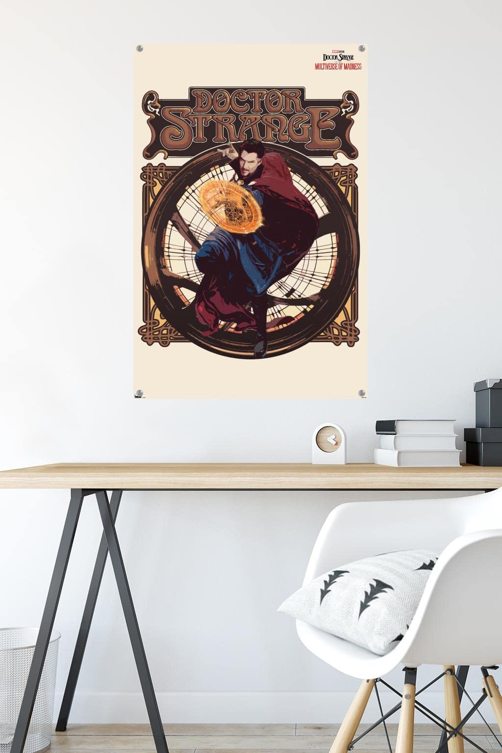 Marvel Doctor Strange in the Multiverse of Madness Wall Poster - 22.37x34 Inch Premium Solo Movie Poster with Push Pins - Perfect for Bedroom, Game Room & Home Theater Decor