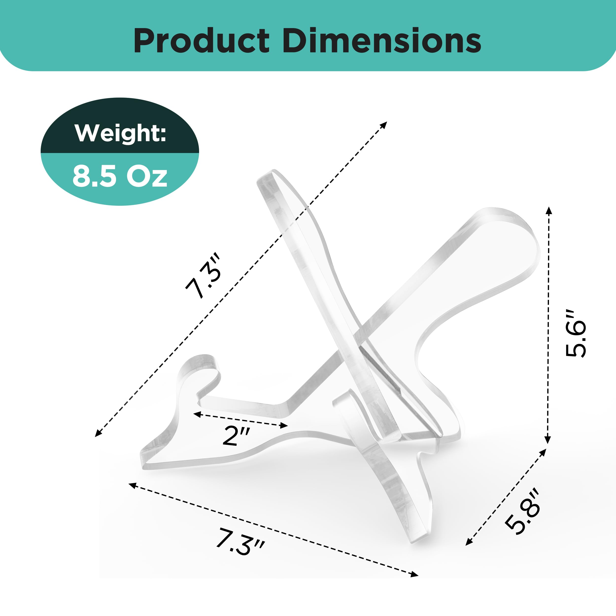 UBTKEY Acrylic Cookbook Stand - Clear Recipe Book Holder for Kitchen Counter, Multifunctional Display Stand for Cookbooks, Plates & Tablets - Perfect Gift for Mom & Grandma | Ideal for Cooking, Baking & Reading Recipes
