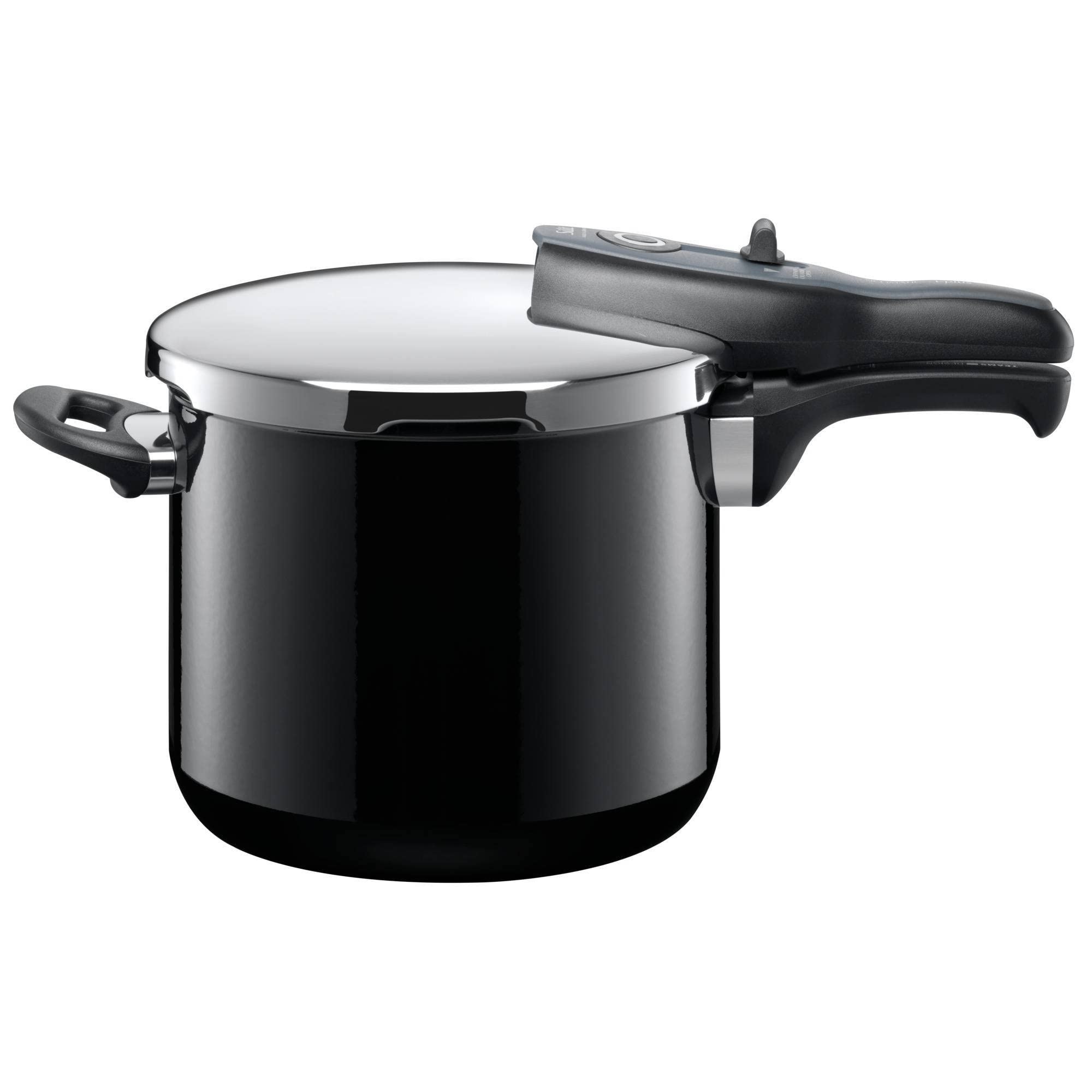 Silit Sicomatic T-Plus 6.5L (22cm) Pressure Cooker with Silargan Ceramic Coating - Induction Compatible, 3 Cooking Levels & One-Handed Control - Perfect for Fast Cooking, Meal Prep & Healthy Eating (Black)