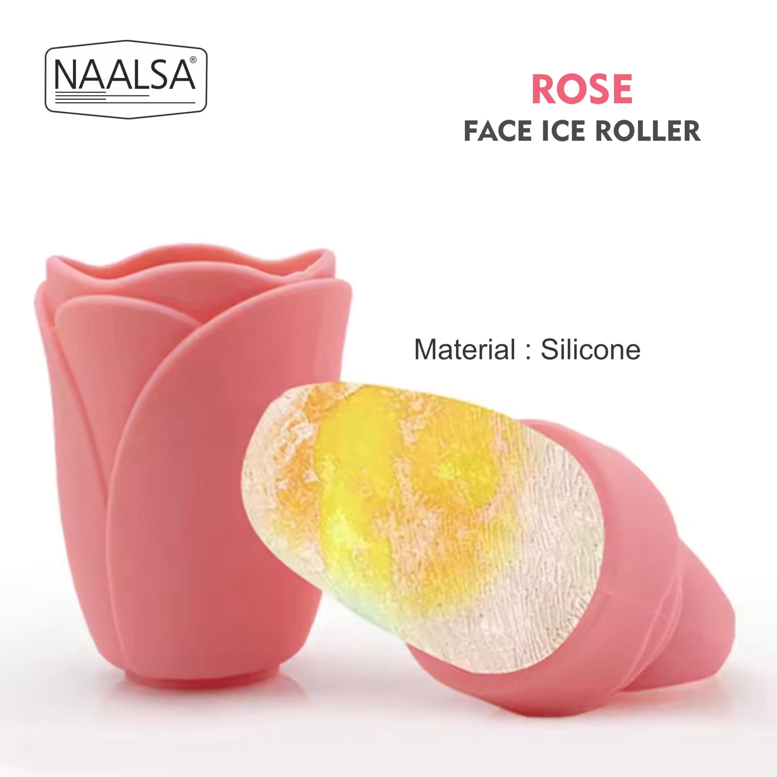 NAALSA ROSE Ice Roller for Face - Cooling Facial Massager for Women & Men - Reduce Puffiness, Dark Circles & Glowing Skin - Perfect for Morning Routine & Post-Workout Skin Care