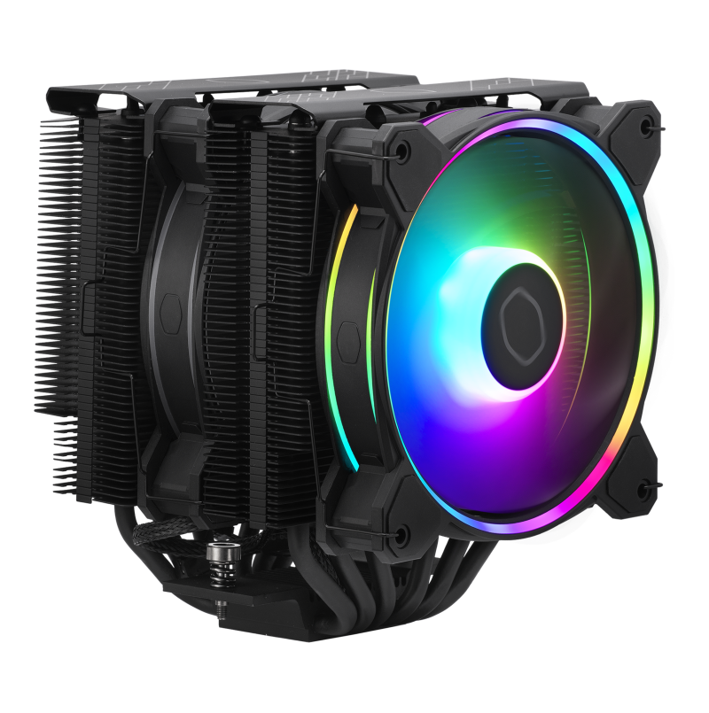 Cooler Master Hyper 622 Halo ARGB CPU Air Cooler - Dual Tower Heatsink with 6 Heat Pipes, 120mm PWM Fan, RGB Lighting - Compatible with Intel LGA 1700/1200/1151 & AMD AM5/AM4 - Perfect for Gaming PCs & High-Performance Workstations