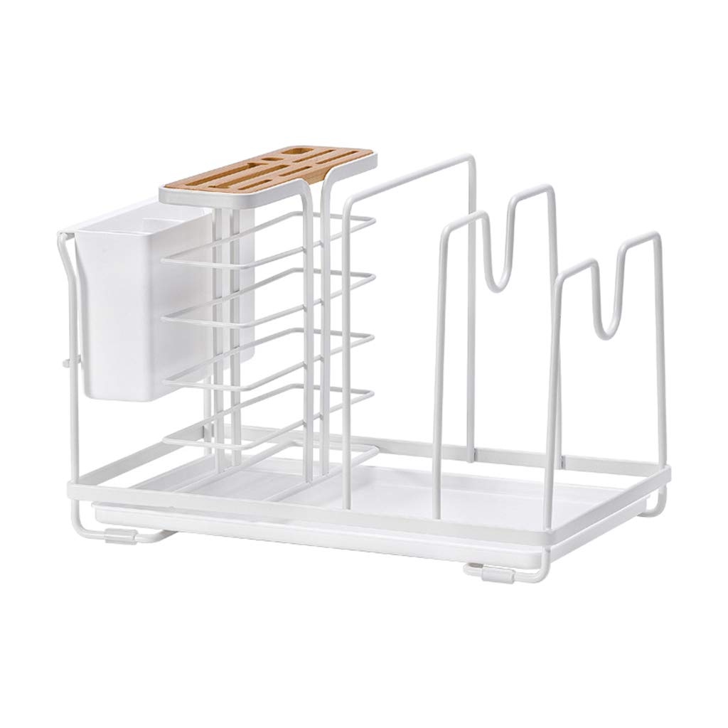 HELYZQ 4-in-1 Knife Holder with Cutting Board Storage, Pot Lid Organizer, and Utensil Shelf - Perfect for Kitchen Countertop Organization and Space Saving