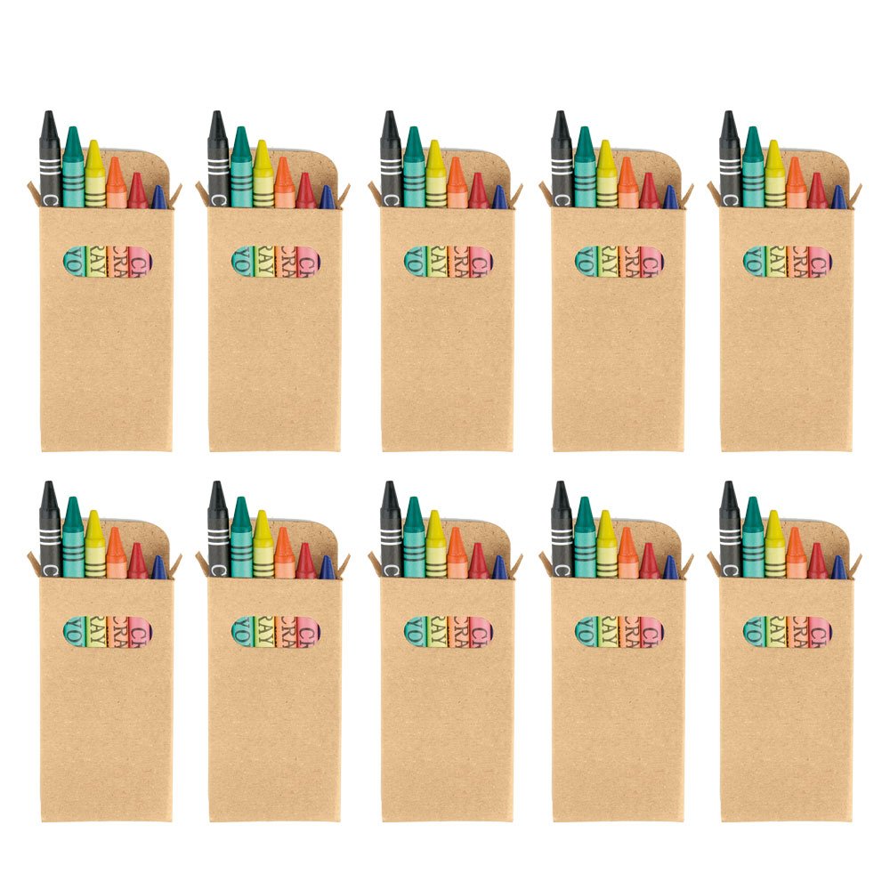 eBuyGB 100-Pack Brown Coloring Wax Crayons for Kids - Non-Toxic Art Supplies, Party Favors, Classroom Activities & Wedding Giveaways - Perfect for Birthday Party Bags, School Projects & Creative Play