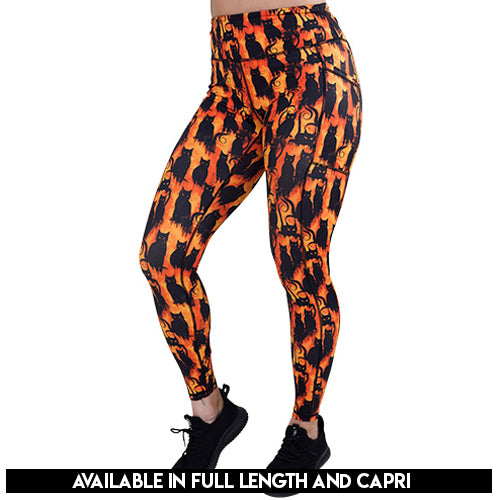Funny Cat Print Leggings - Comfortable & Stretchy Women's Yoga Pants for Halloween, Cosplay & Everyday Wear