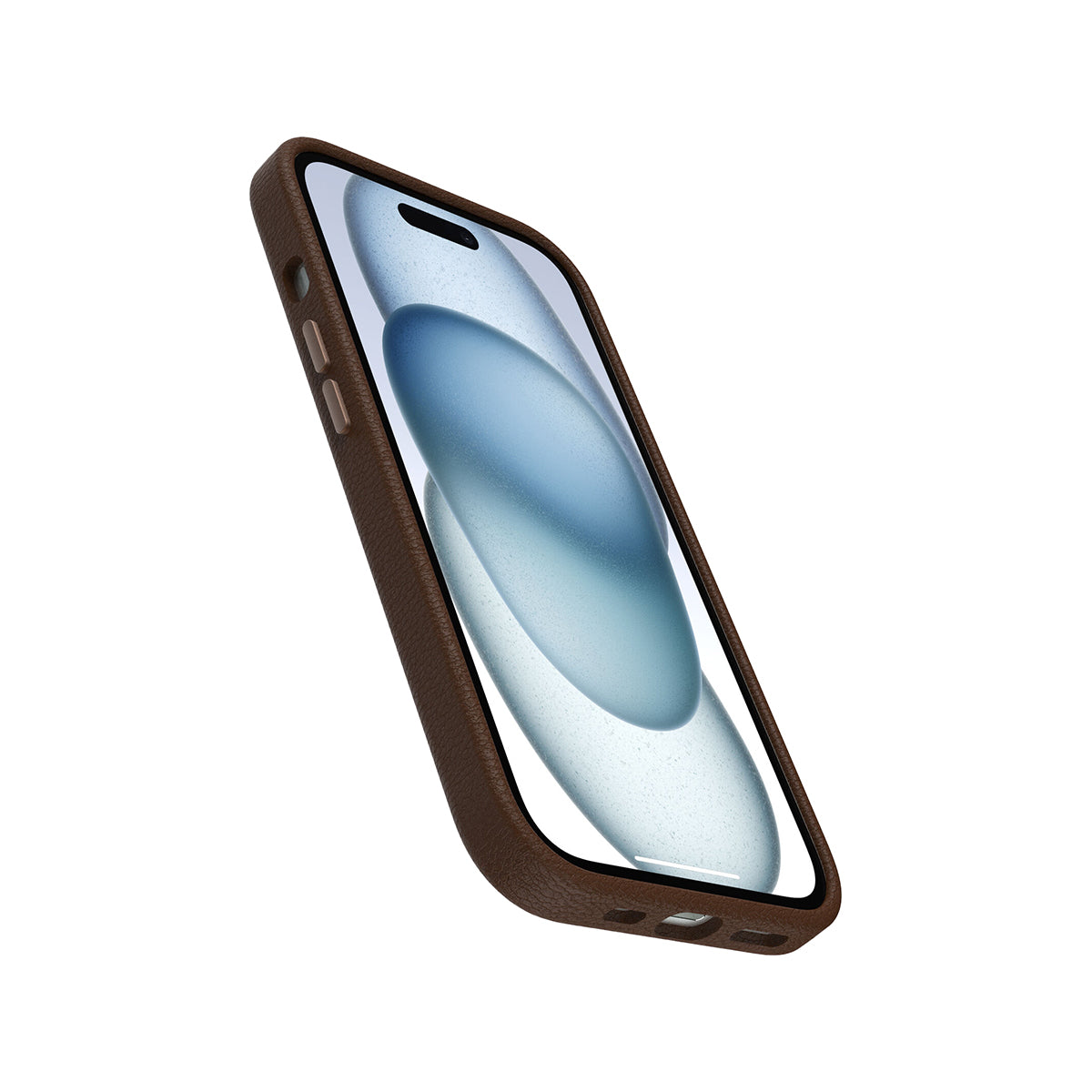 OtterBox Symmetry Cactus Leather Phone Case for iPhone 15/14/13 - Premium Vegan Leather Protective Cover, Slim Fit, Shockproof & Scratch Resistant - Perfect for Work, Travel & Everyday Use (Brown)