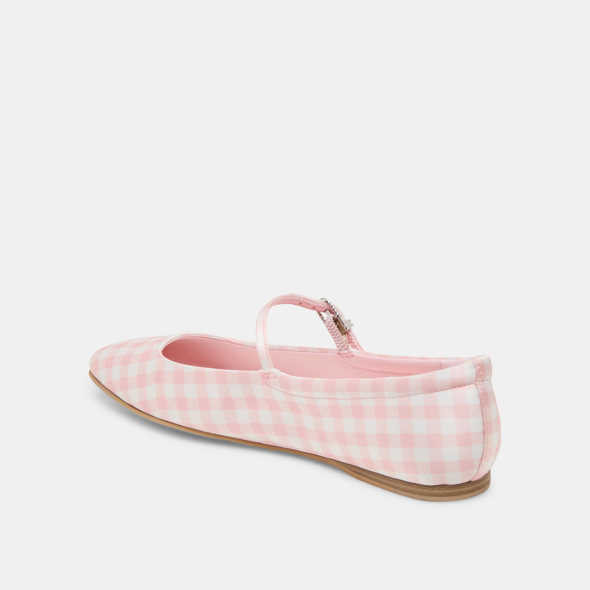 REYES X BYRDIE Golf Wide Ballet Flats - Pink Plaid Gingham Slip-On Shoes for Women | Comfortable & Stylish for Casual Wear, Office, and Golf Outings