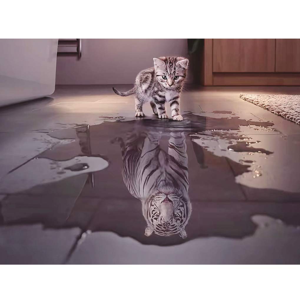 1000 Piece Jigsaw Puzzle for Adults & Teens - Tiger Cat Animal Puzzle - Challenging & Relaxing Brain Game for Family Bonding, Stress Relief & Home Decor
