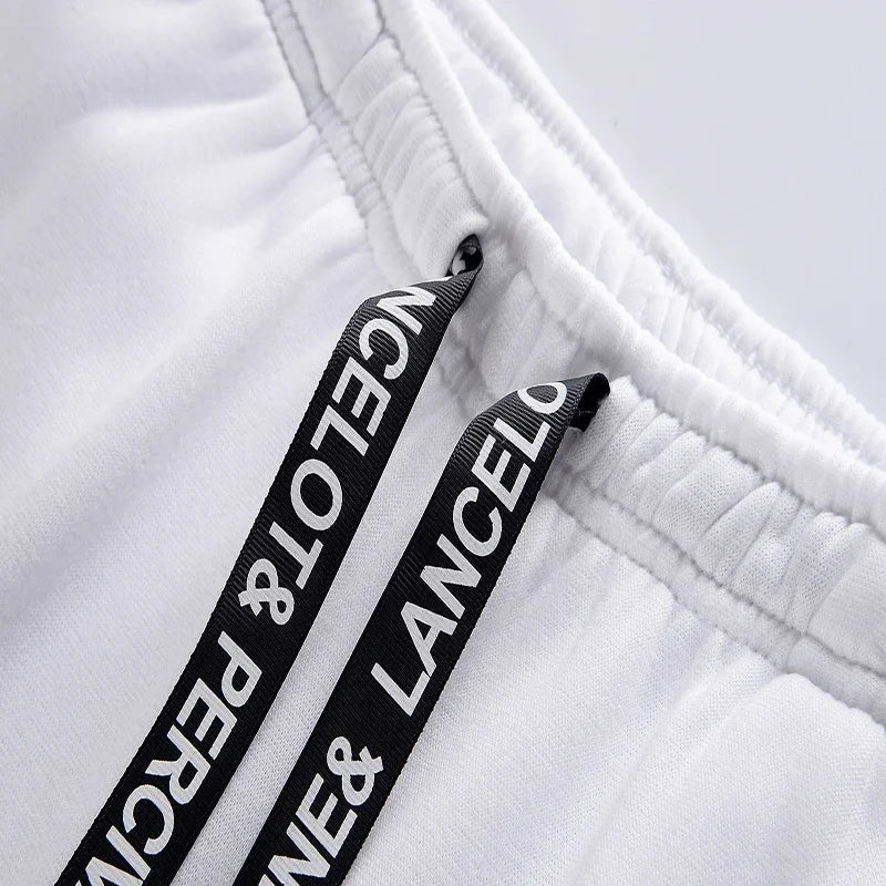**Men's Casual Print Tracksuit Set - Hooded Sweatshirt & Jogger Pants for Streetwear, Harajuku Style, Gym & Daily Wear | High-Quality Comfort Outfit**    *(场景: Perfect for jogging, gym workouts, casual streetwear, and everyday comfortable fashion.)*
