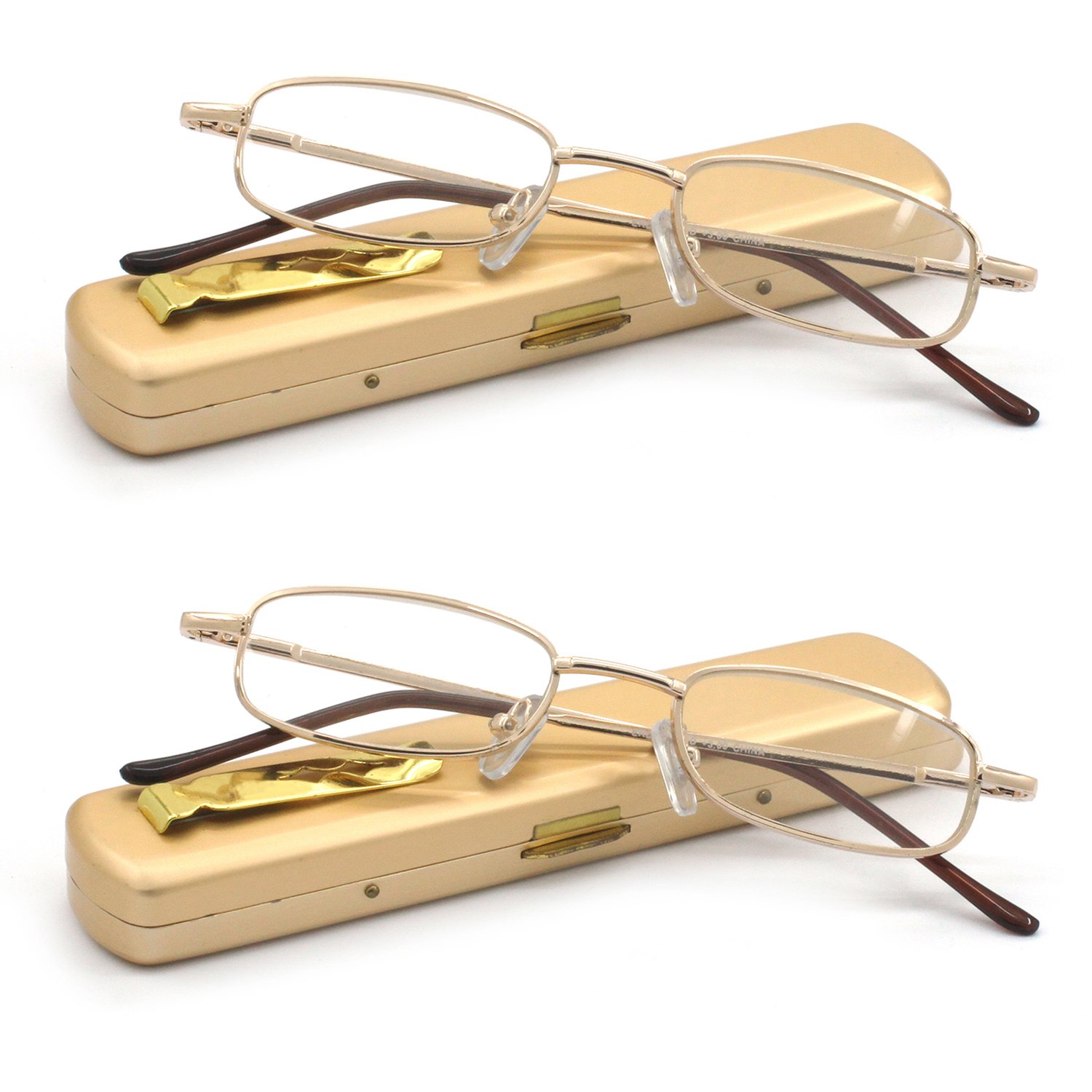 Lightweight Portable Metal Reading Glasses for Men & Women - Durable Frame with Carrying Case - Perfect for Reading, Travel, and Everyday Use