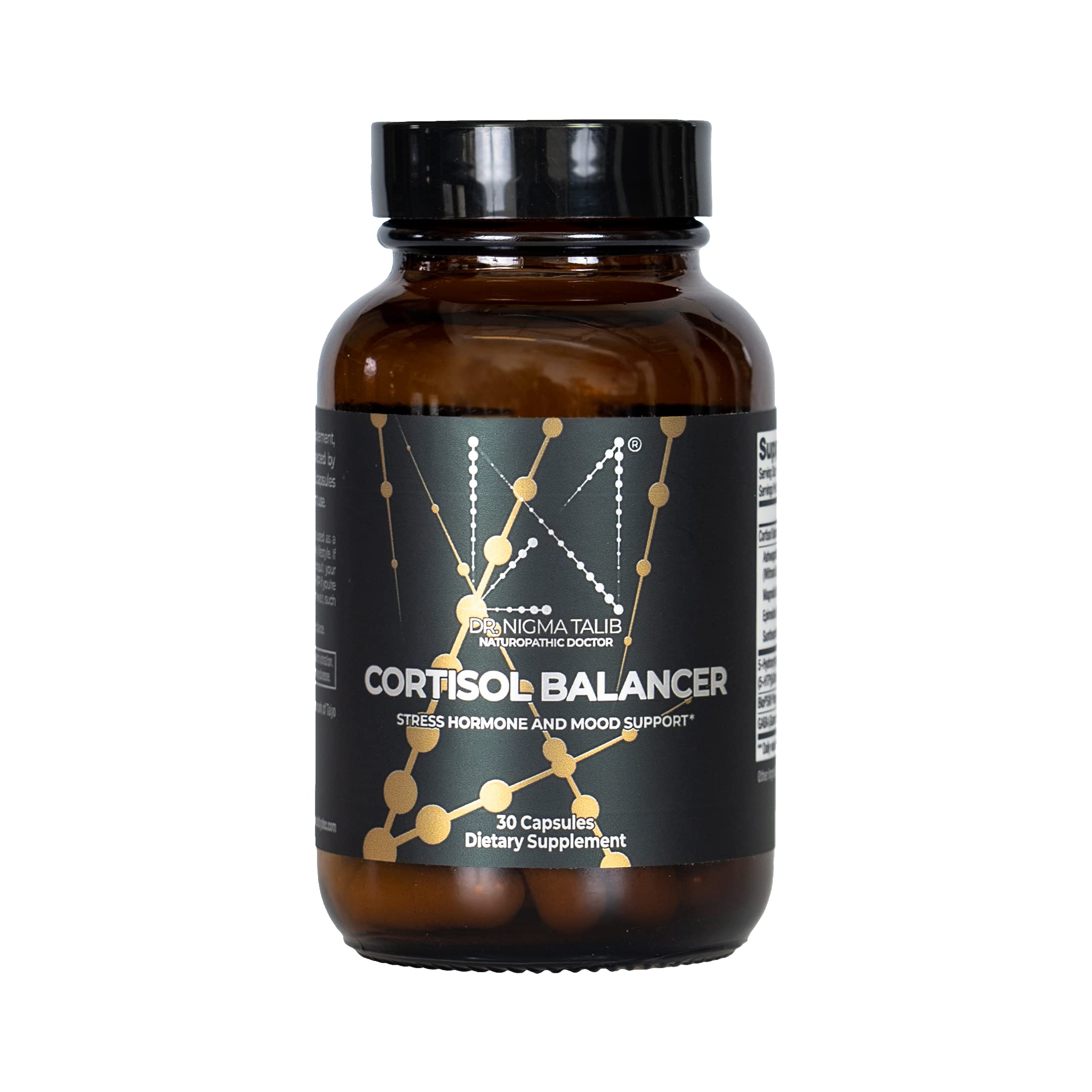 Dr. Nigma Cortisol Balancer Supplement - Stress Relief, Better Sleep & Mood Support with Adaptogens & Ashwagandha | Gluten Free Vegan Capsules (30 Count) | Supports Relaxation, Work-Life Balance & Daily Stress Management