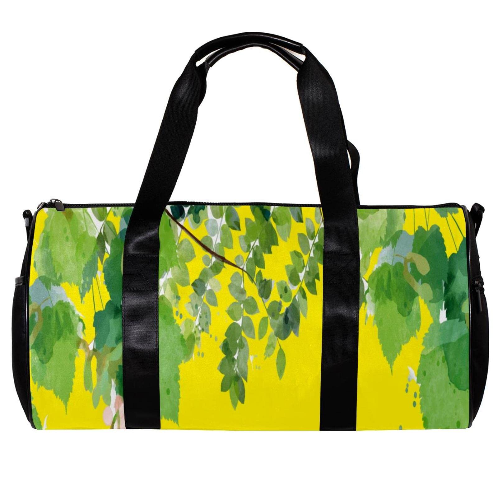 Stylish Gym Duffle Bag for Men & Women - Watercolor Design Bright Yellow Overnight Weekender Carry-On Travel Bag - Perfect for Gym, Workout, Travel and Weekend Getaways