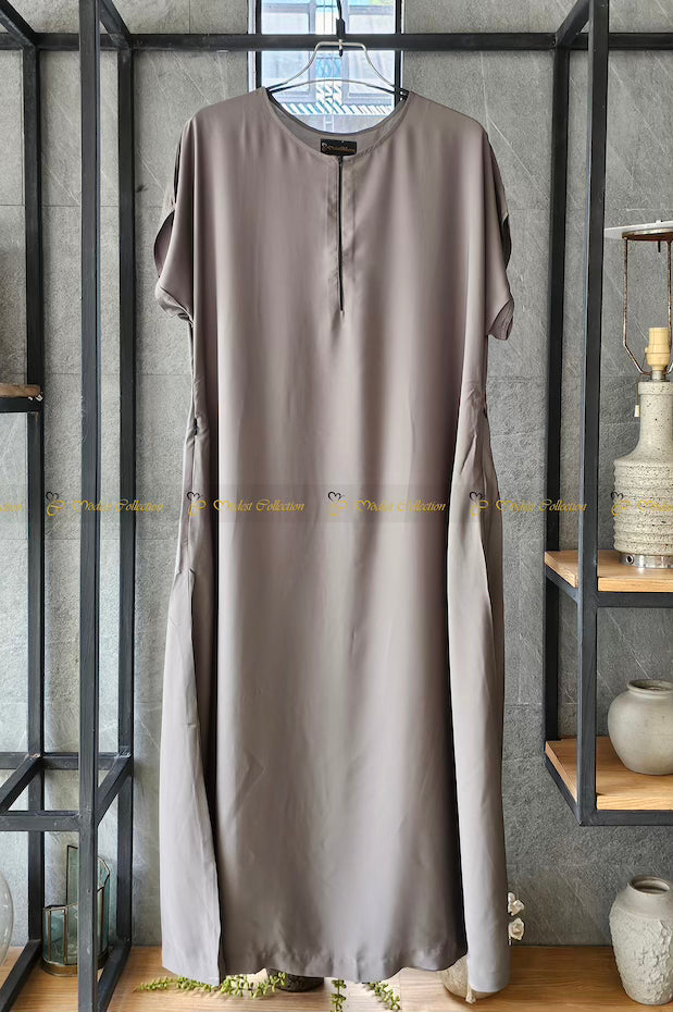 Elegant A-Line Maggi Sleeve Inner Top in Taupe - Perfect for Layering, Office Wear & Casual Outfits