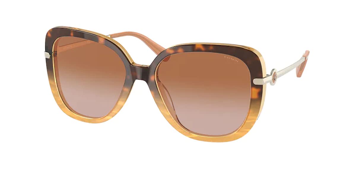 COACH HC8320 Square Sunglasses for Women - Stylish UV Protection Designer Shades with Free Eyewear Kit | Perfect for Outdoor Activities, Beach Vacations & Fashion Accessories