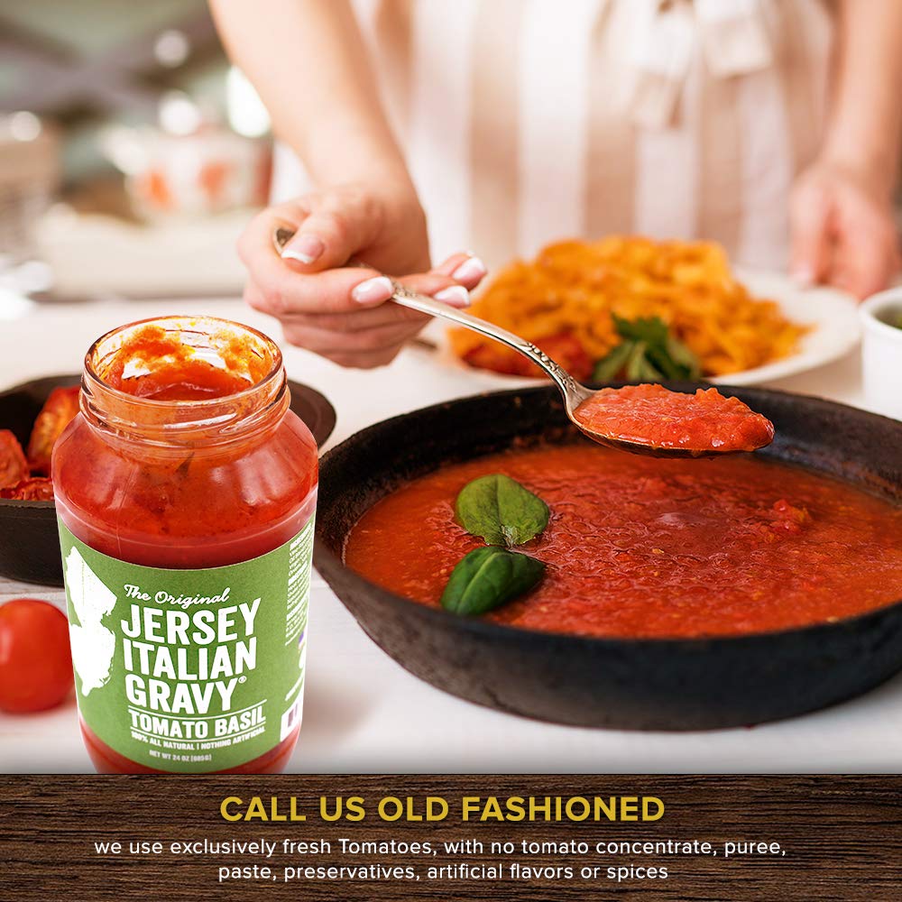 Authentic Italian Tomato Basil Pasta Sauce - 24 OZ Jar (12 Pack) | All Natural, Vegan Friendly Gourmet Gravy | No Artificial Ingredients | Perfect for Pasta, Pizza, Lasagna & Italian Cooking
