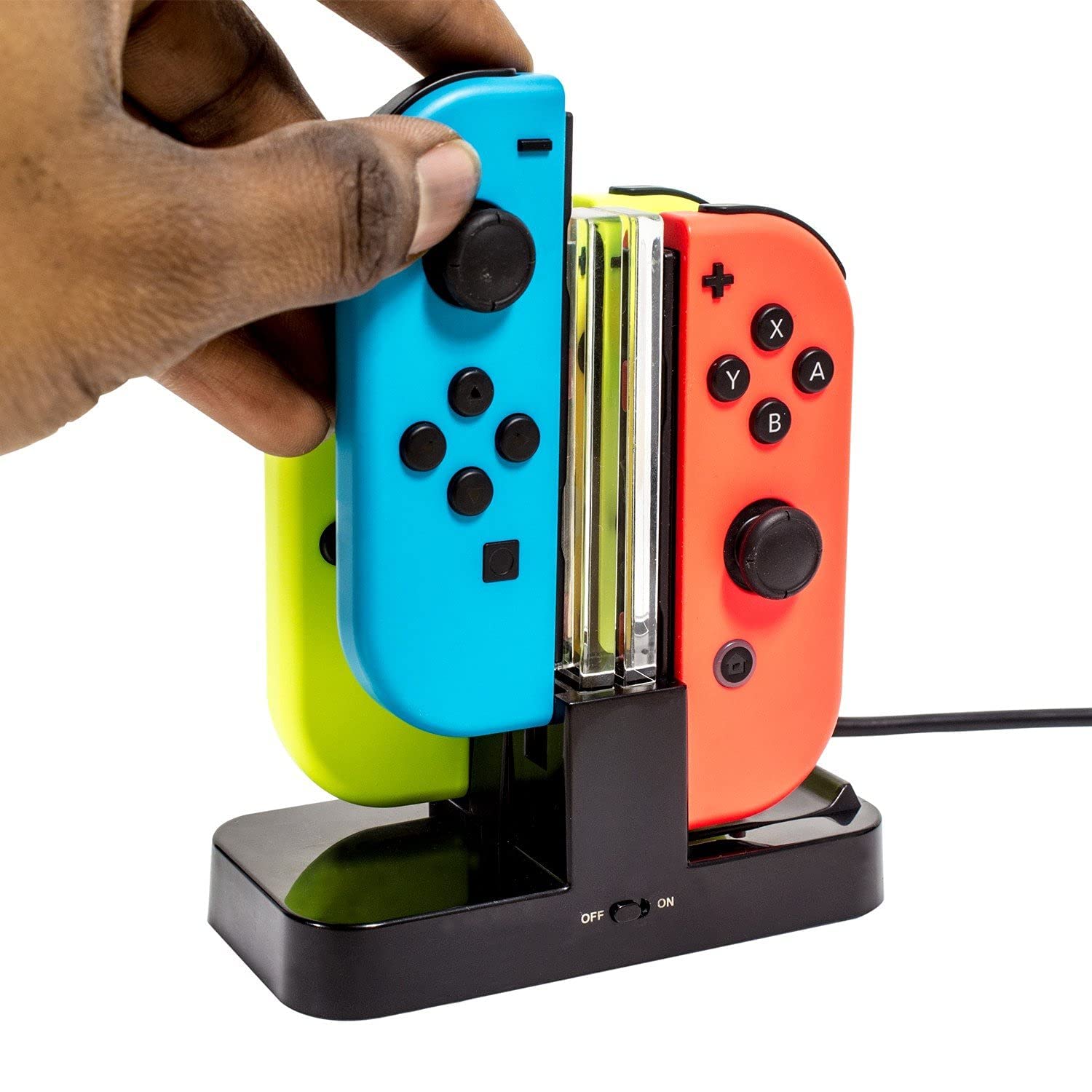 Orzly Midnight Blue Travel Carry Case & Joy-Con Charging Dock for Nintendo Switch & OLED Model - Portable Protective Storage & Controller Charging Solution for Gaming On-The-Go