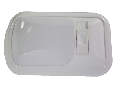Arcon 18121 Euro Style Single Light Fixture with White Lens & Base - Perfect for Bedroom, Living Room & Hallway Lighting