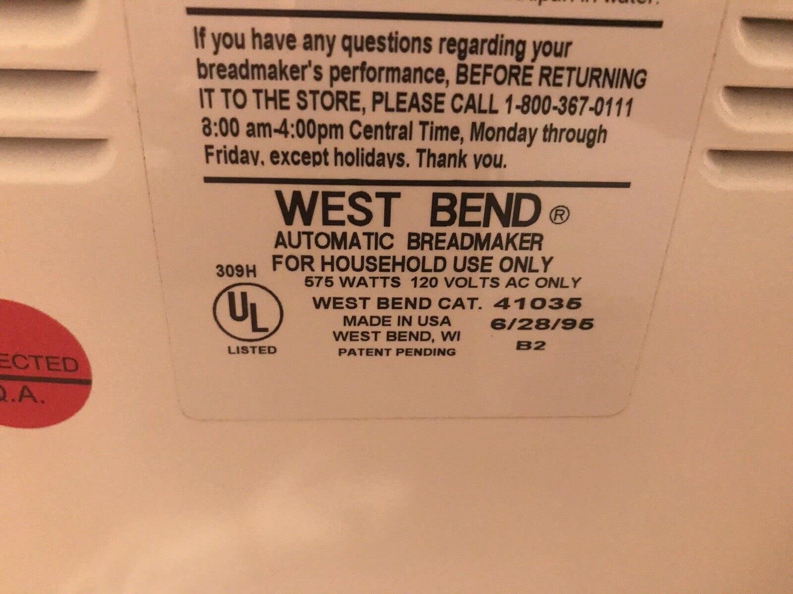 West Bend Bread Maker Pan Seal Kit - Compatible with Models 41035 & 41035X - Perfect for Bread Machine Repair and Maintenance