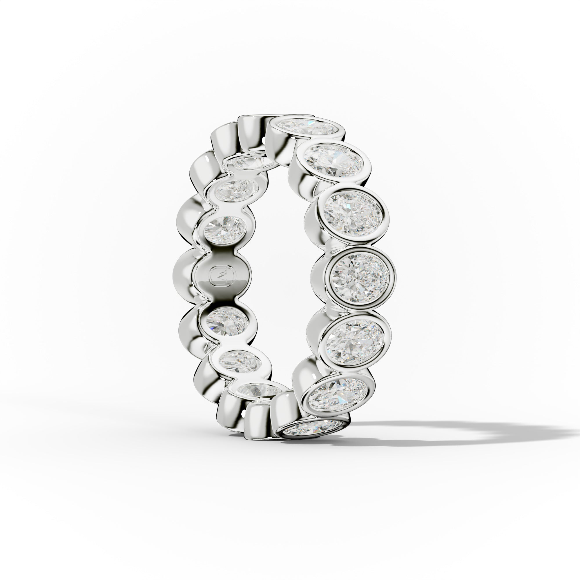 3.0 Carat Oval Diamond Eternity Wedding Band - Bezel Set Engagement Ring for Women, Perfect for Anniversary, Proposal & Special Occasions