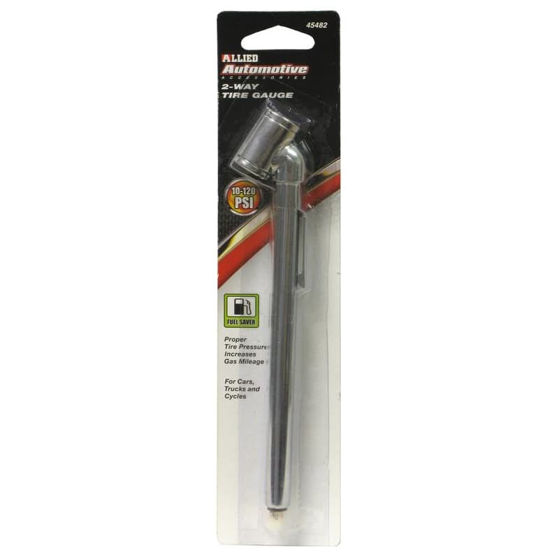 Allied 45482 2 Way Tire Pressure Gauge (0-120 PSI) - Accurate Air Pressure Measurement for Car, Truck, Motorcycle & Bicycle Tires
