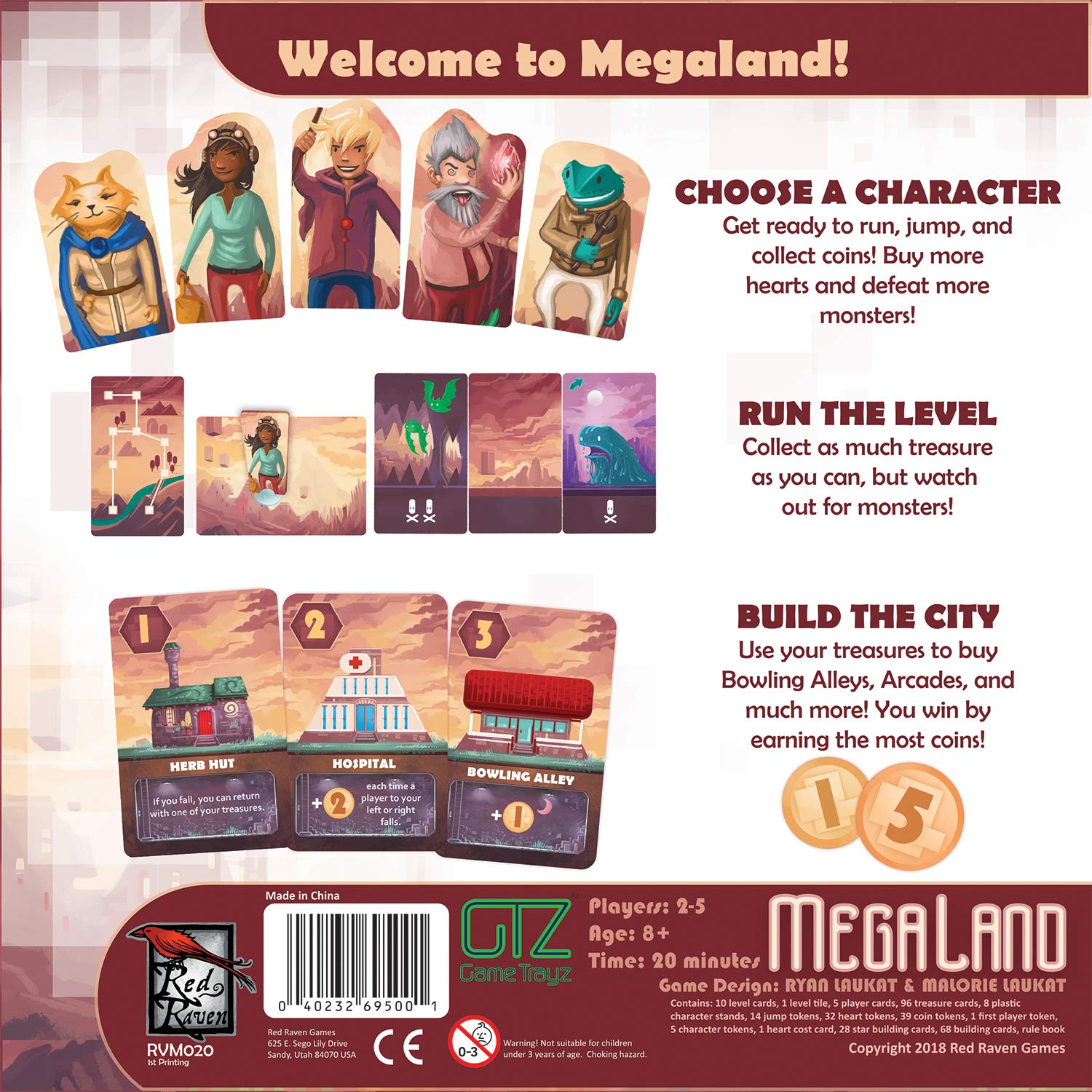 Red Raven Games Megaland - Award-Winning Family Board Game for Kids & Adults | Strategy Adventure Game for Game Nights & Parties
