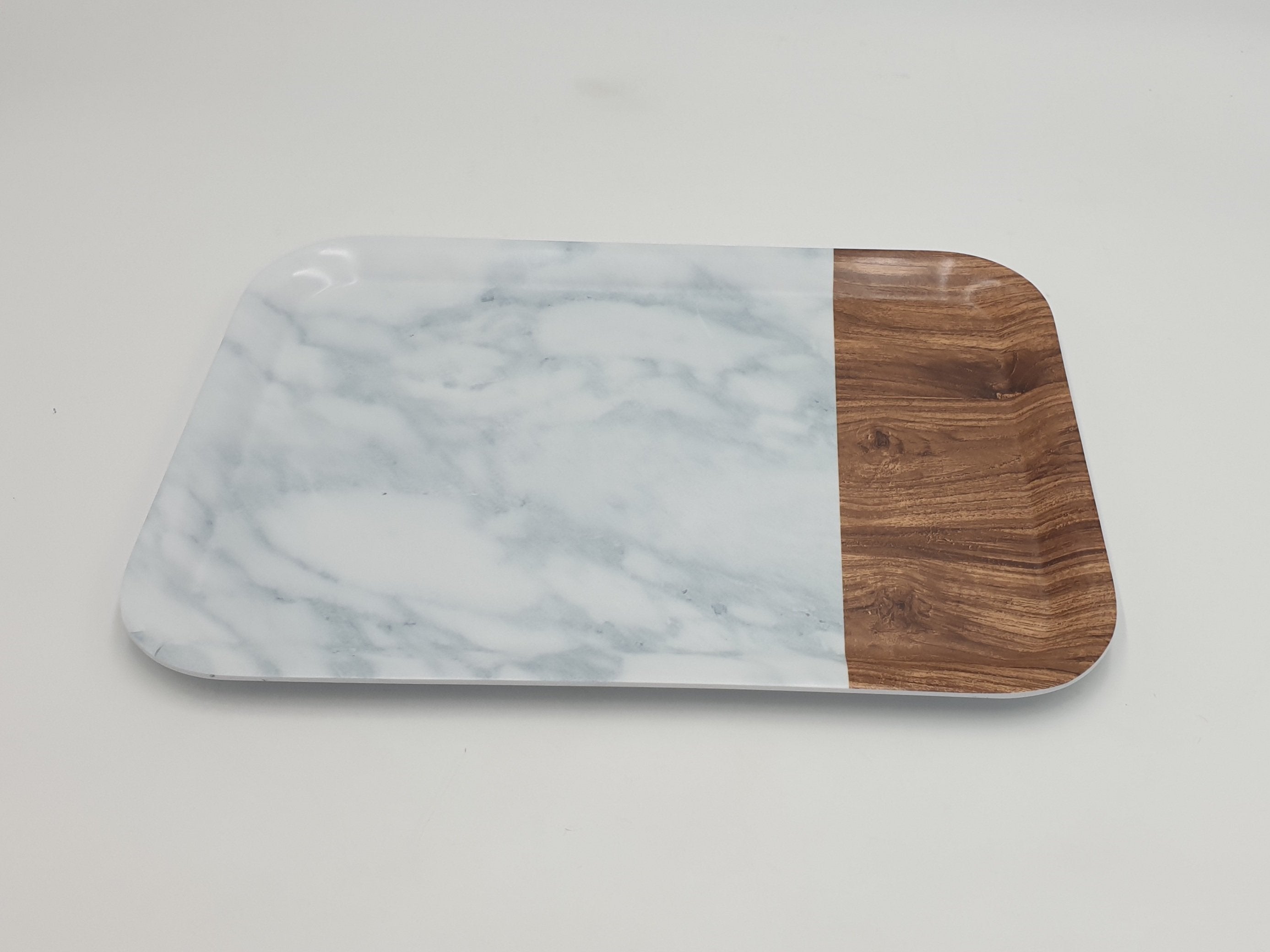 15-Piece Melamine Tray Set - Durable Marble Pattern Serving Platters - Perfect for Parties, Picnics & Home Decor
