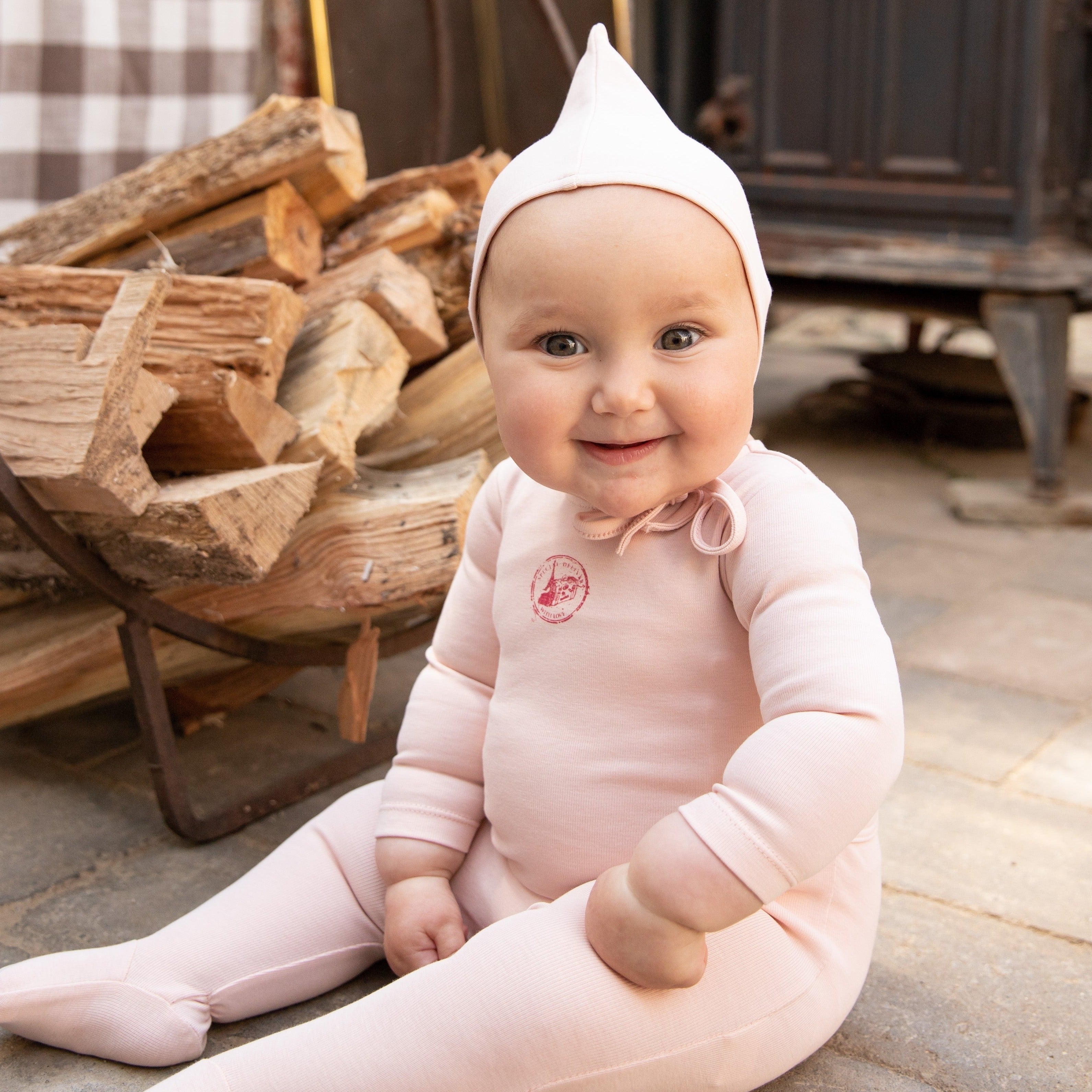 Bee & Dee Ballet Pink Cotton Baby Stretchie with Bonnet - Soft & Stretchy Newborn Outfit for Girls, Perfect for Photos, Gifts & Everyday Comfort