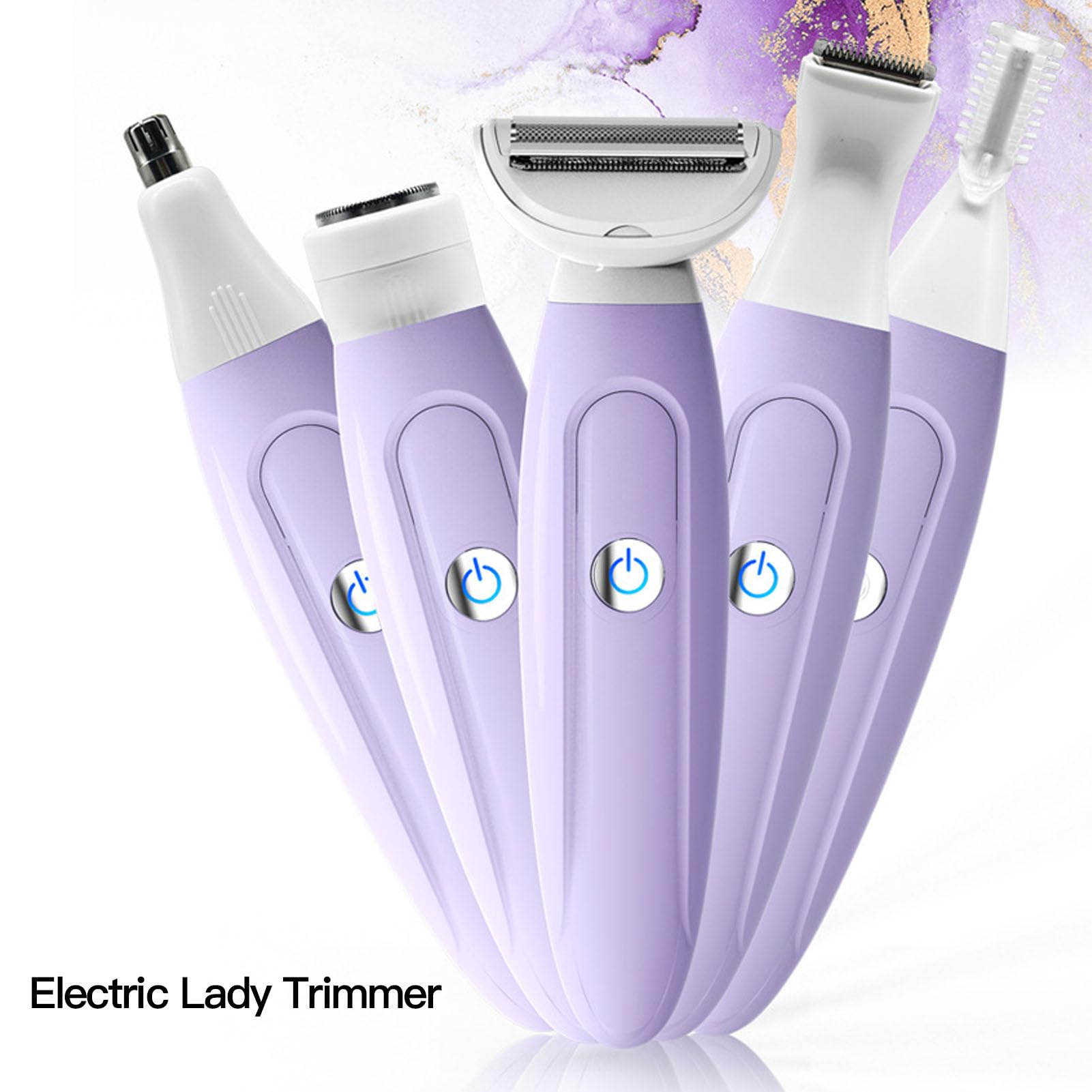 4-in-1 Electric Women's Trimmer & Bikini Shaver Set - Rechargeable Lady Shaver with Interchangeable Blades for Smooth Hair Removal - Perfect for Travel, Home Use & Personal Grooming