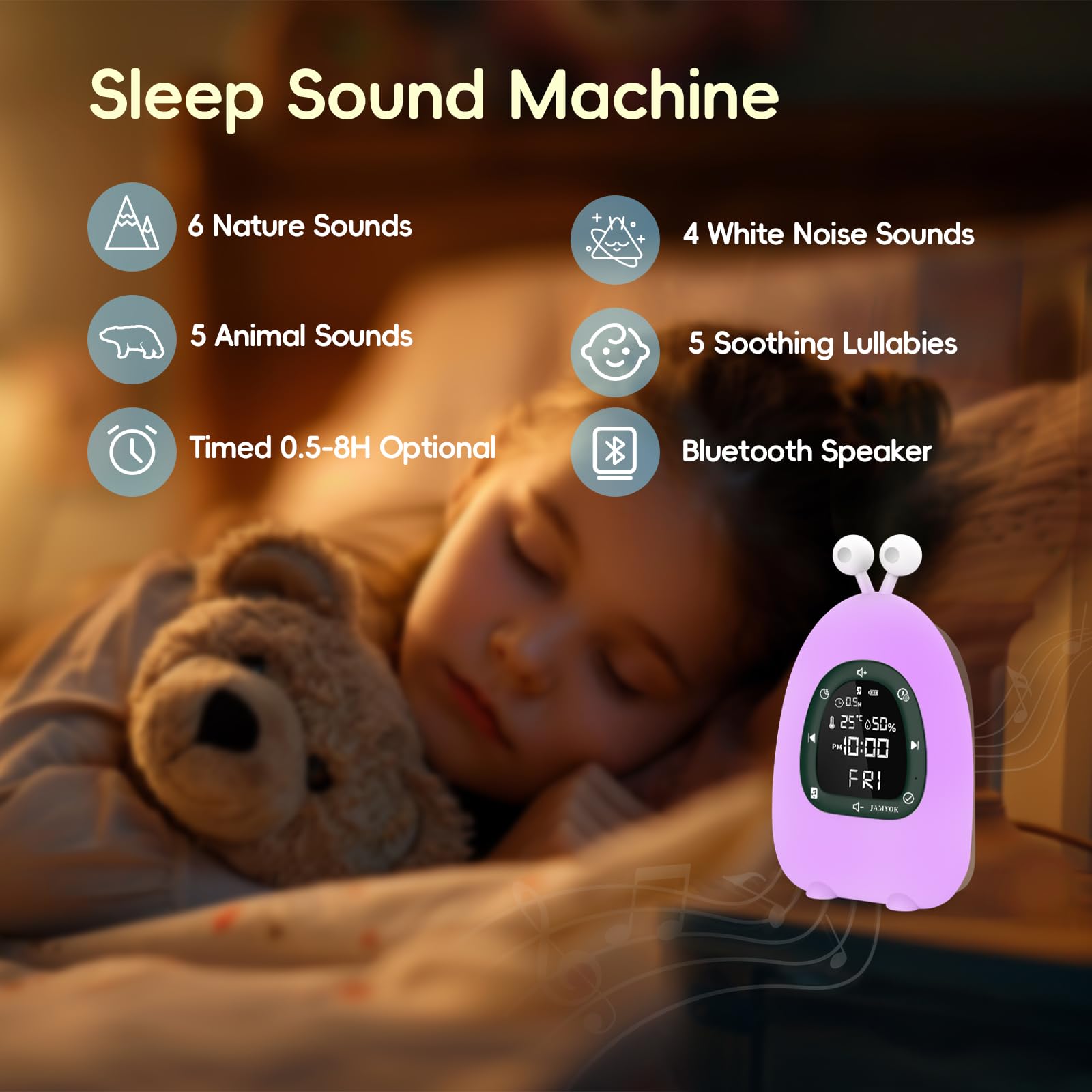 Sunrise Alarm Clock with Wake Up Light & White Noise Machine - 20 Soothing Sounds, 10 Night Lights, Bluetooth Speaker & App Control - Dimmable Digital Clock for Kids, Adults & Heavy Sleepers - Perfect for Bedrooms, Nurseries & Home Offices