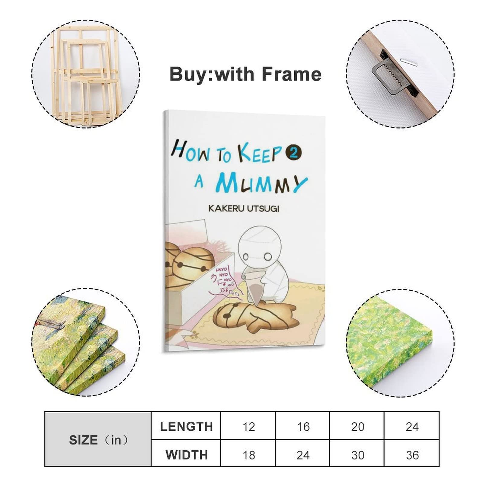 Cute How to Keep a Mummy Anime Wall Art Poster - Japanese Pet Decor Canvas Painting Print (24x36 inches/60x90cm) Framed/Unframed - Perfect for Living Room, Bedroom & Anime Fan Gifts