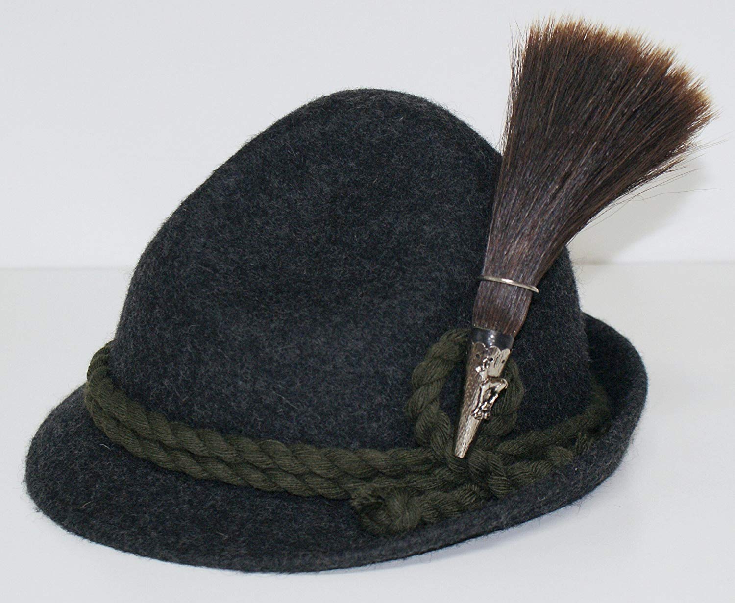 Authentic Alpine Hat Gamsbart - Traditional Bavarian Goat Hair Brush for Oktoberfest, Lederhosen & Dirndl Outfits - Perfect for Costume Parties, Folk Festivals & Cultural Events
