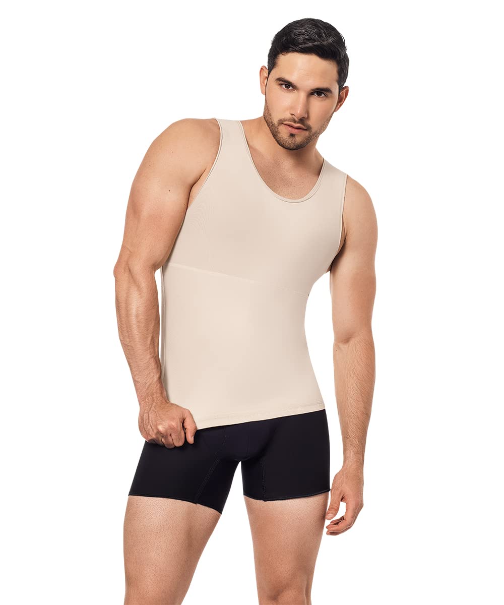 FC FORMA TU CUERPO Men's Body Shaper - Compression Slimming Vest for Men | Lipoelastic Waist Trainer | Post-Surgery & Workout Support | Ideal for Gym, Weight Loss & Everyday Wear