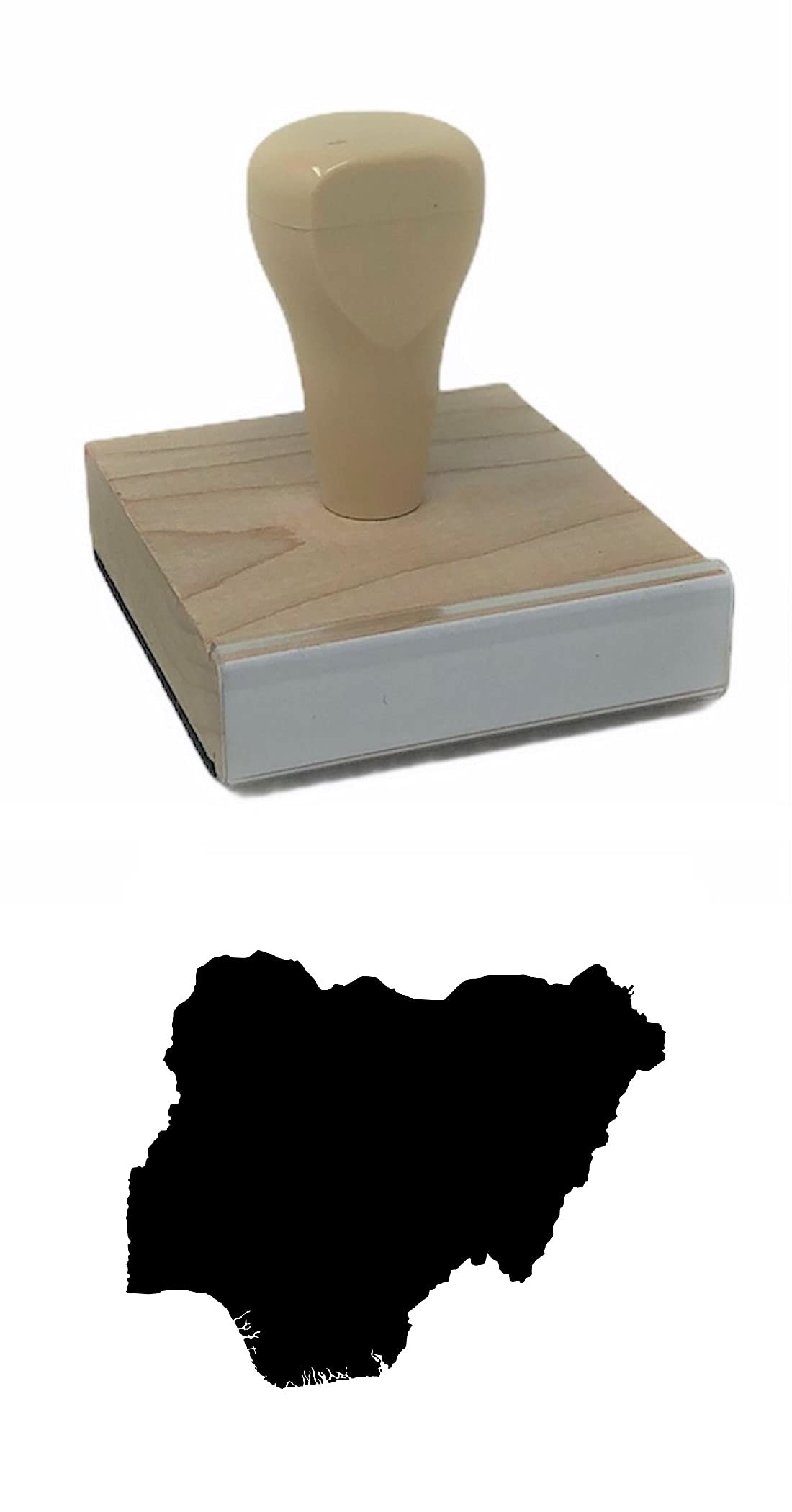 Nigeria Country Rubber Stamp - 2 x 2 Inch Custom Wooden Stamp for Passport, Documents & Scrapbooking | Perfect for Travelers, Collectors & Craft Projects